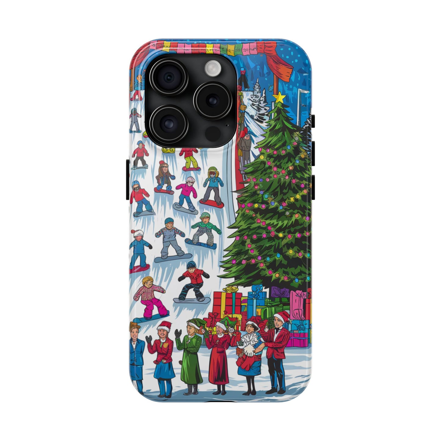 Festive Winter Holiday Tough Phone Cases - Colorful Christmas Design