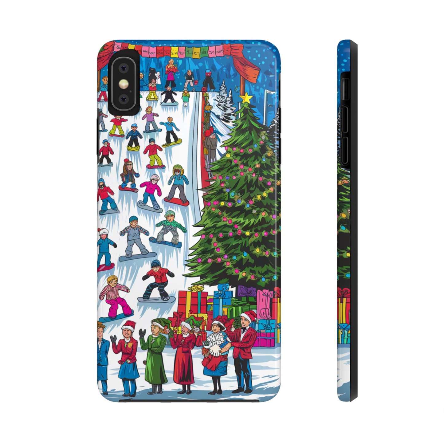 Festive Winter Holiday Tough Phone Cases - Colorful Christmas Design