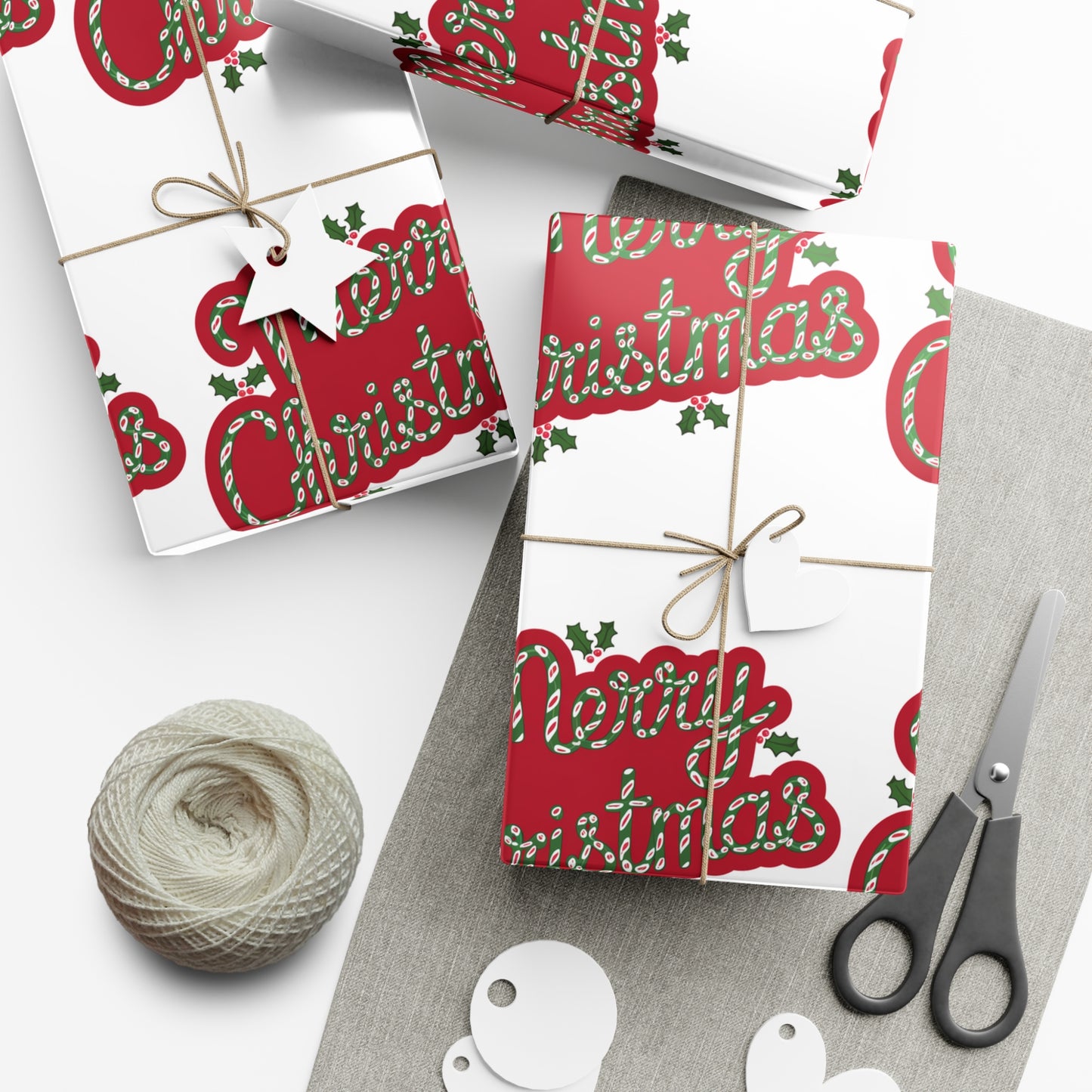 Festive Merry Christmas Gift Wrap Papers - Holiday Wrapping Paper for Gift Giving