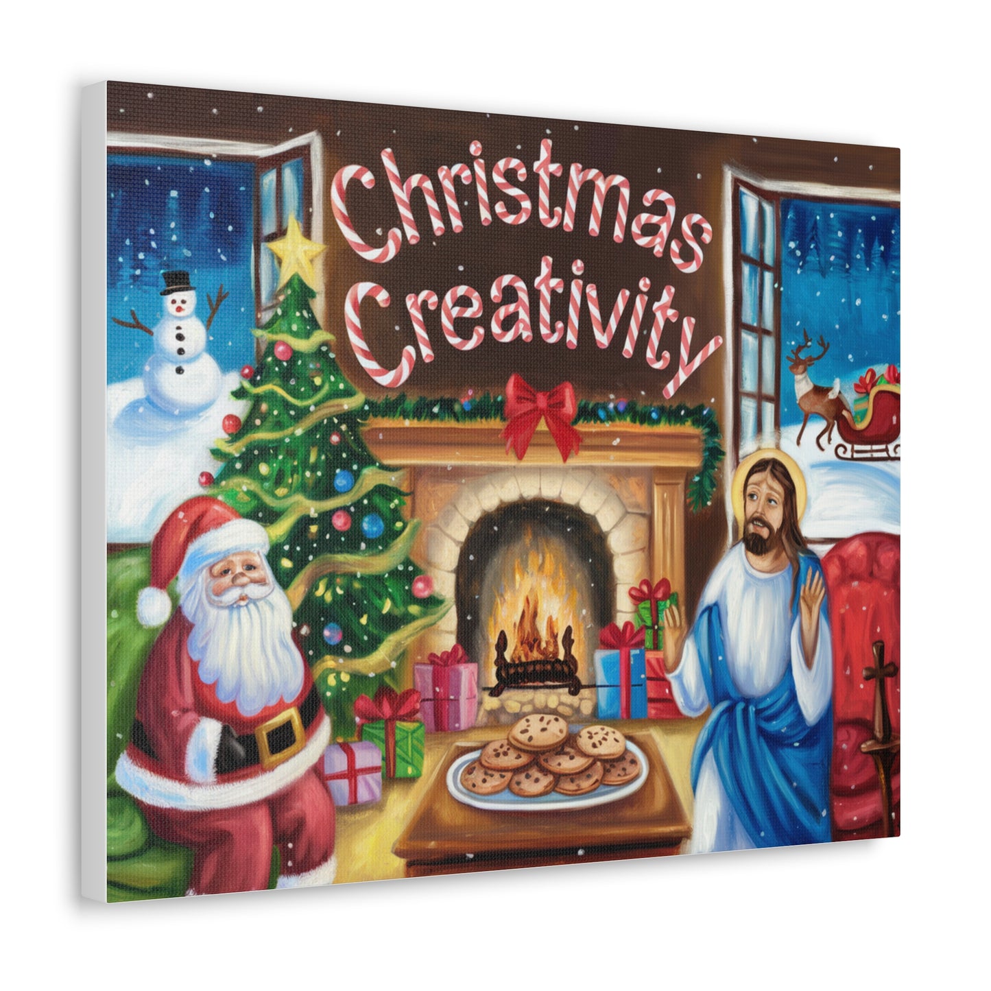 Festive Christmas Canvas Gallery Wrap - 'Christmas Creativity' Decor