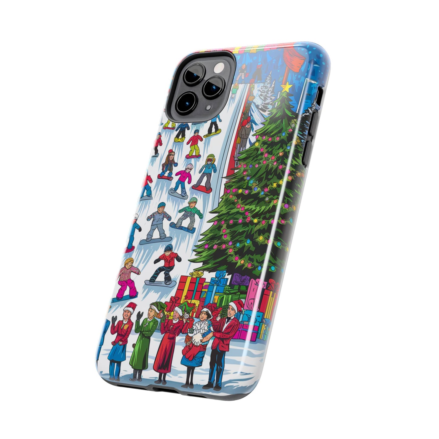 Festive Winter Holiday Tough Phone Cases - Colorful Christmas Design