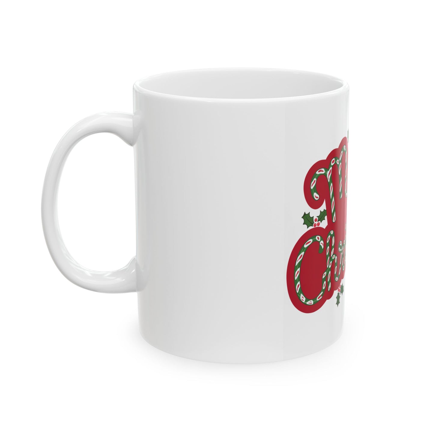 Merry Christmas Ceramic Mug - Festive 11oz & 15oz Coffee Cup