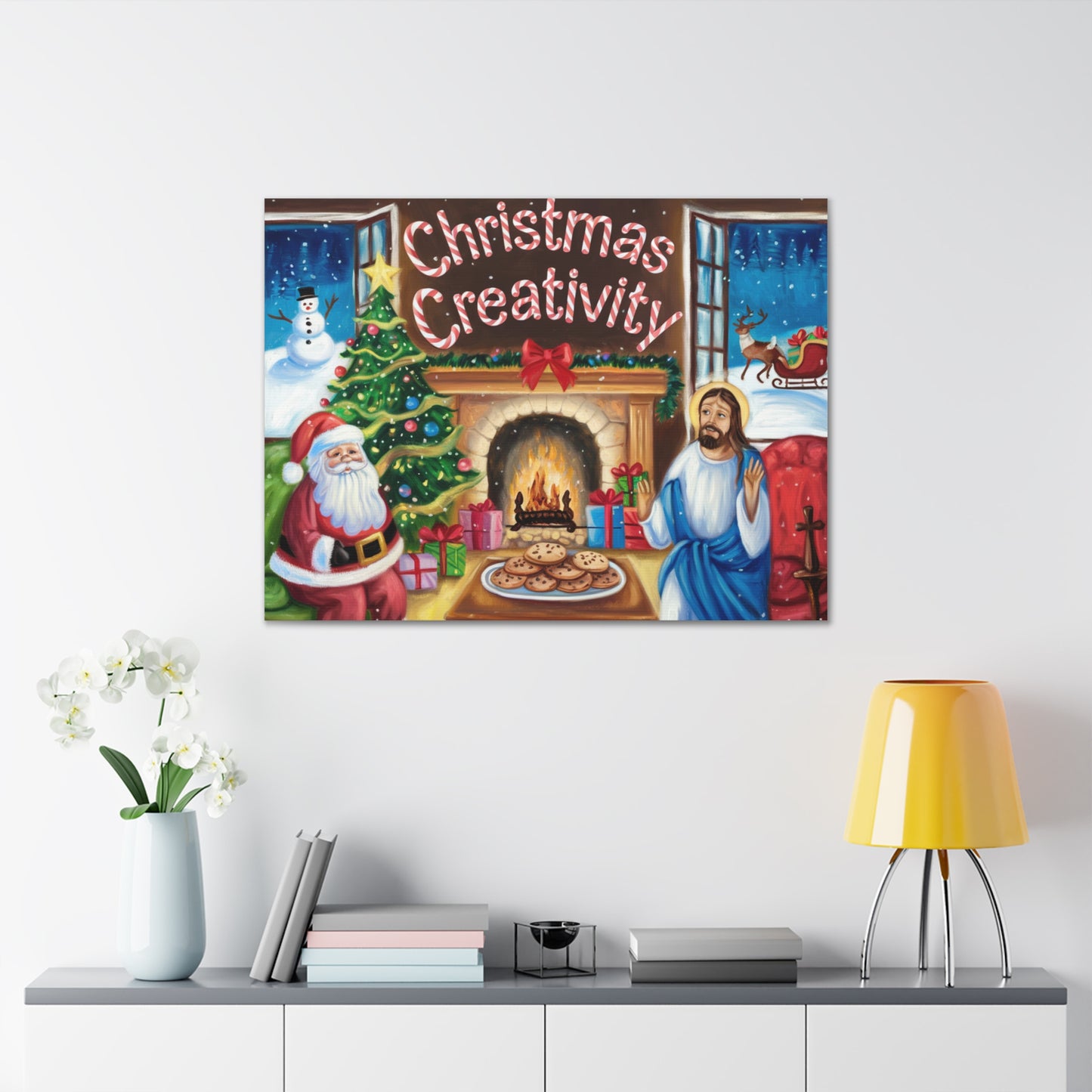 Festive Christmas Canvas Gallery Wrap - 'Christmas Creativity' Decor