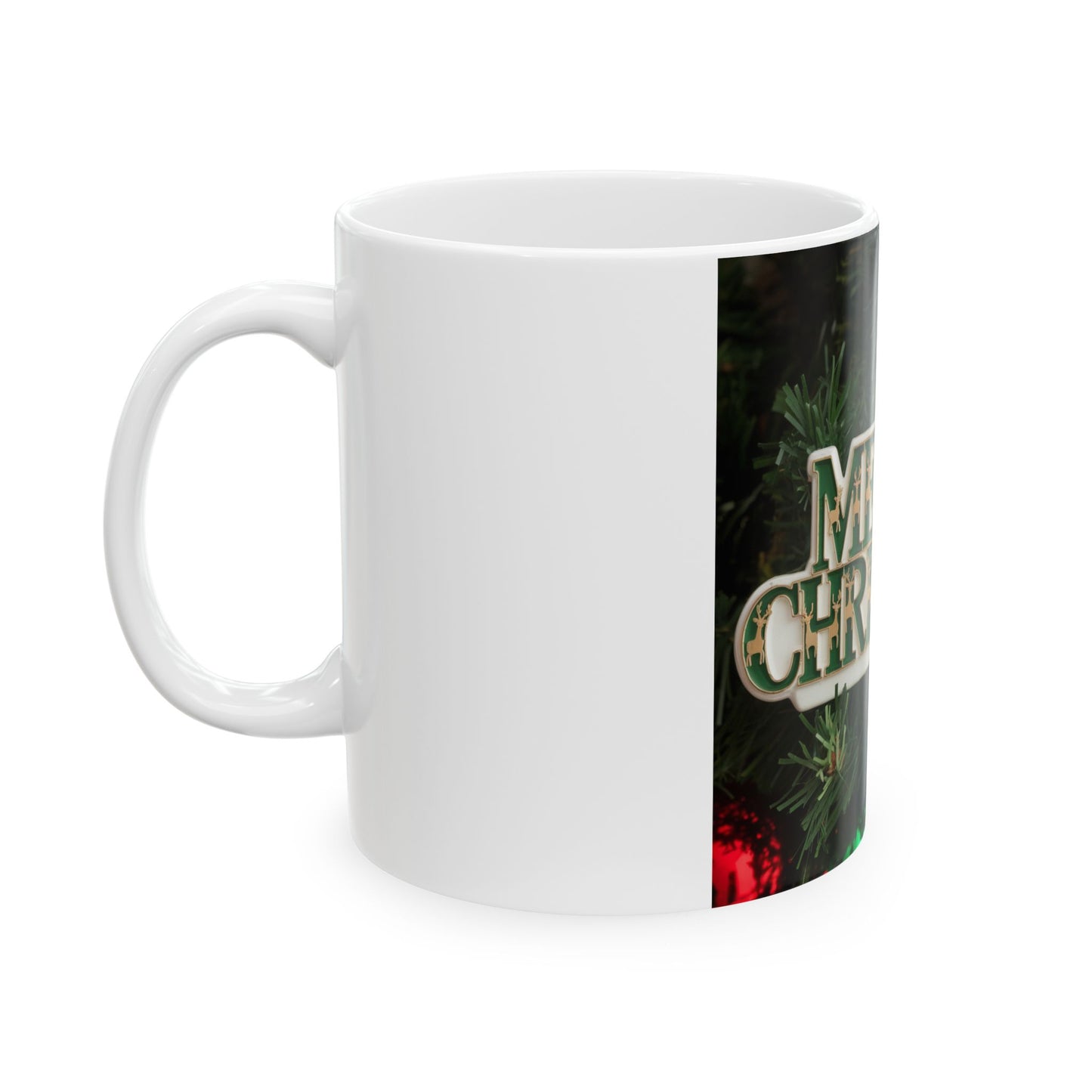 Merry Christmas Ceramic Mug - Festive Holiday Coffee Cup (11oz & 15oz)