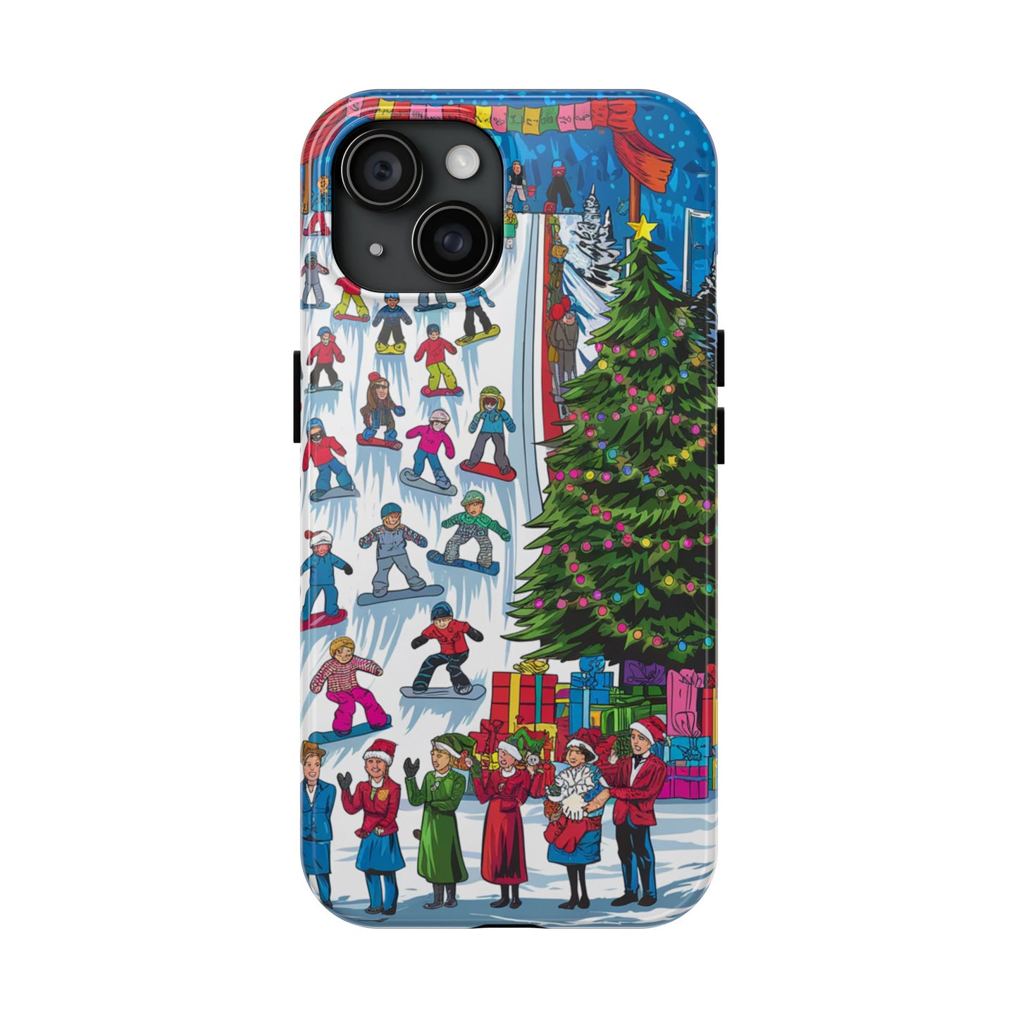 Festive Winter Holiday Tough Phone Cases - Colorful Christmas Design