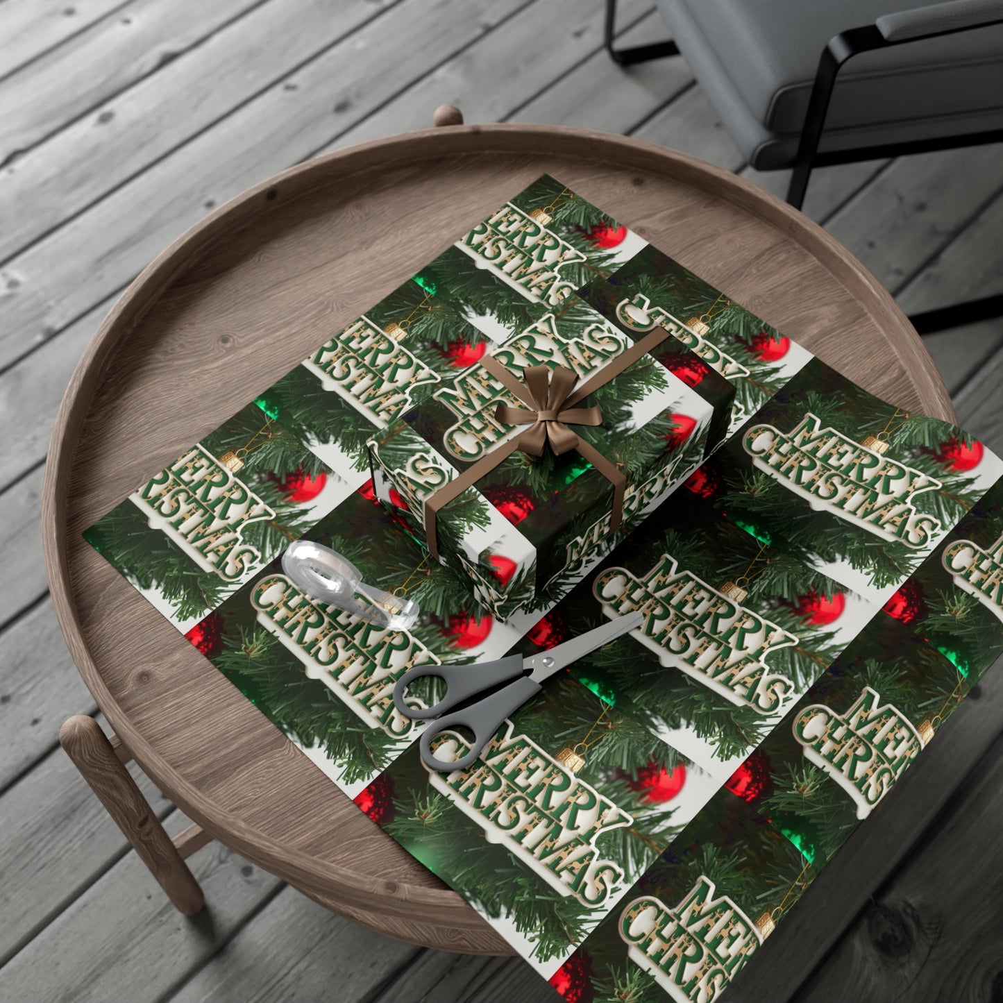 Festive Merry Christmas Gift Wrap Paper