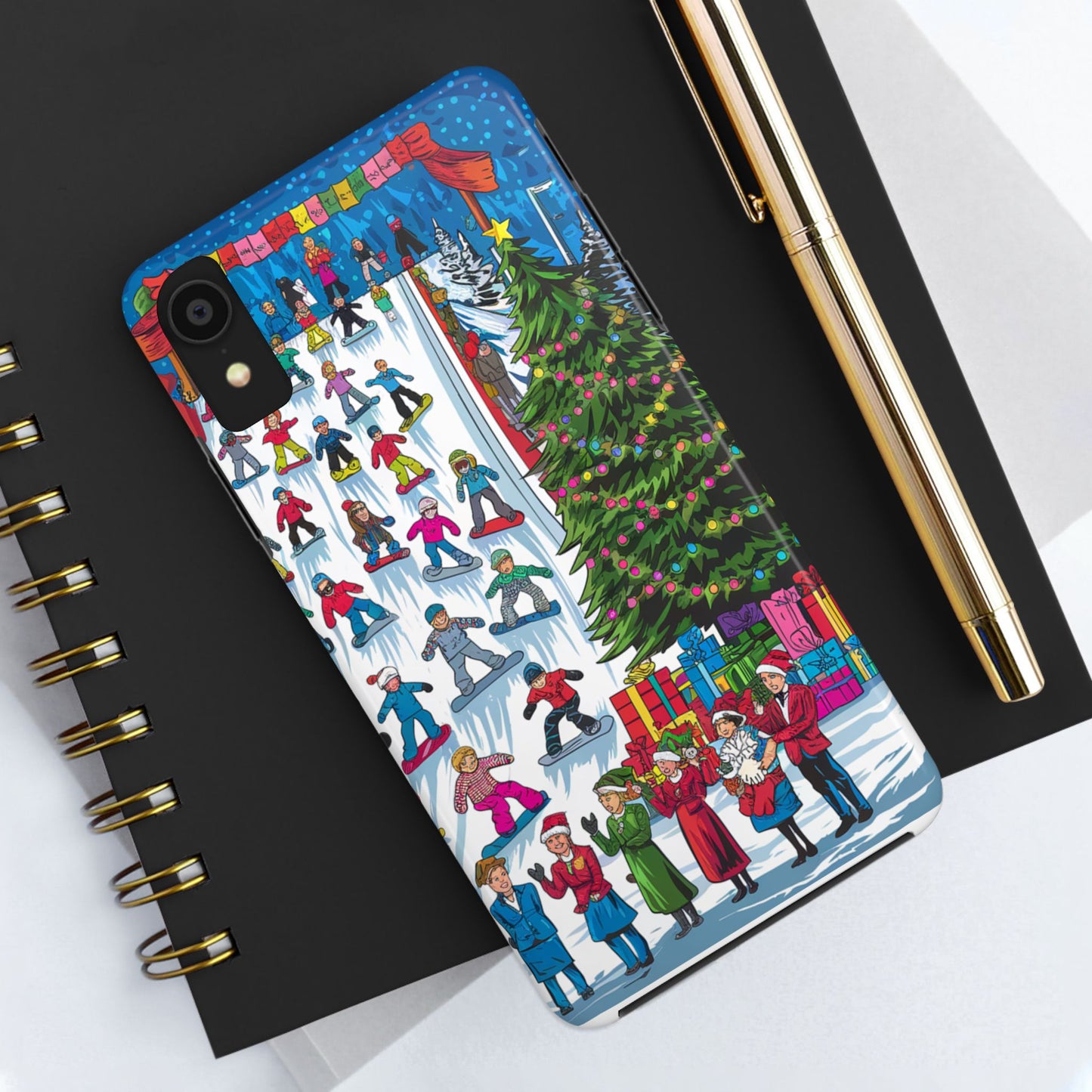 Festive Winter Holiday Tough Phone Cases - Colorful Christmas Design