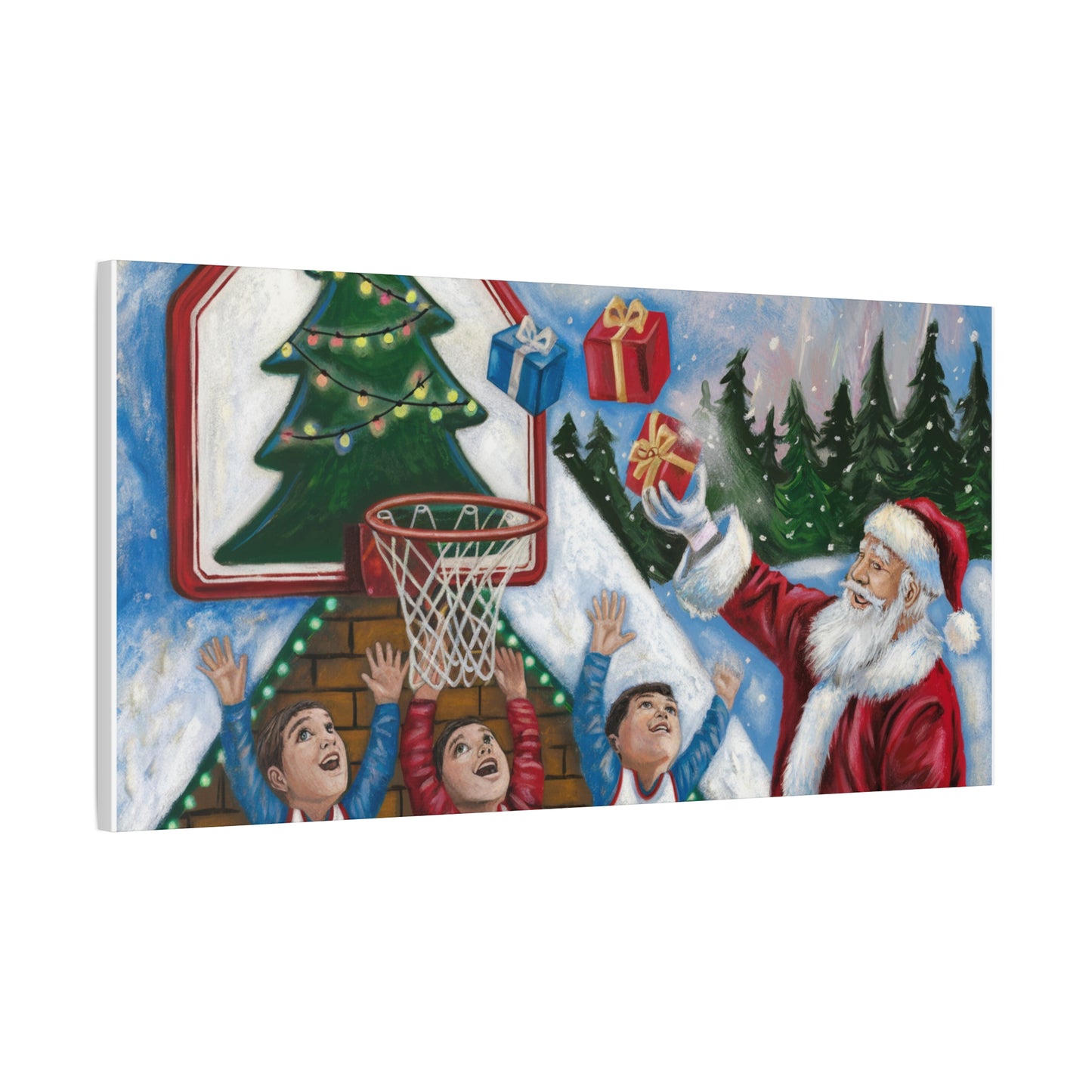 Christmas Team Jesus Canvas Wall Art - Holiday Decor