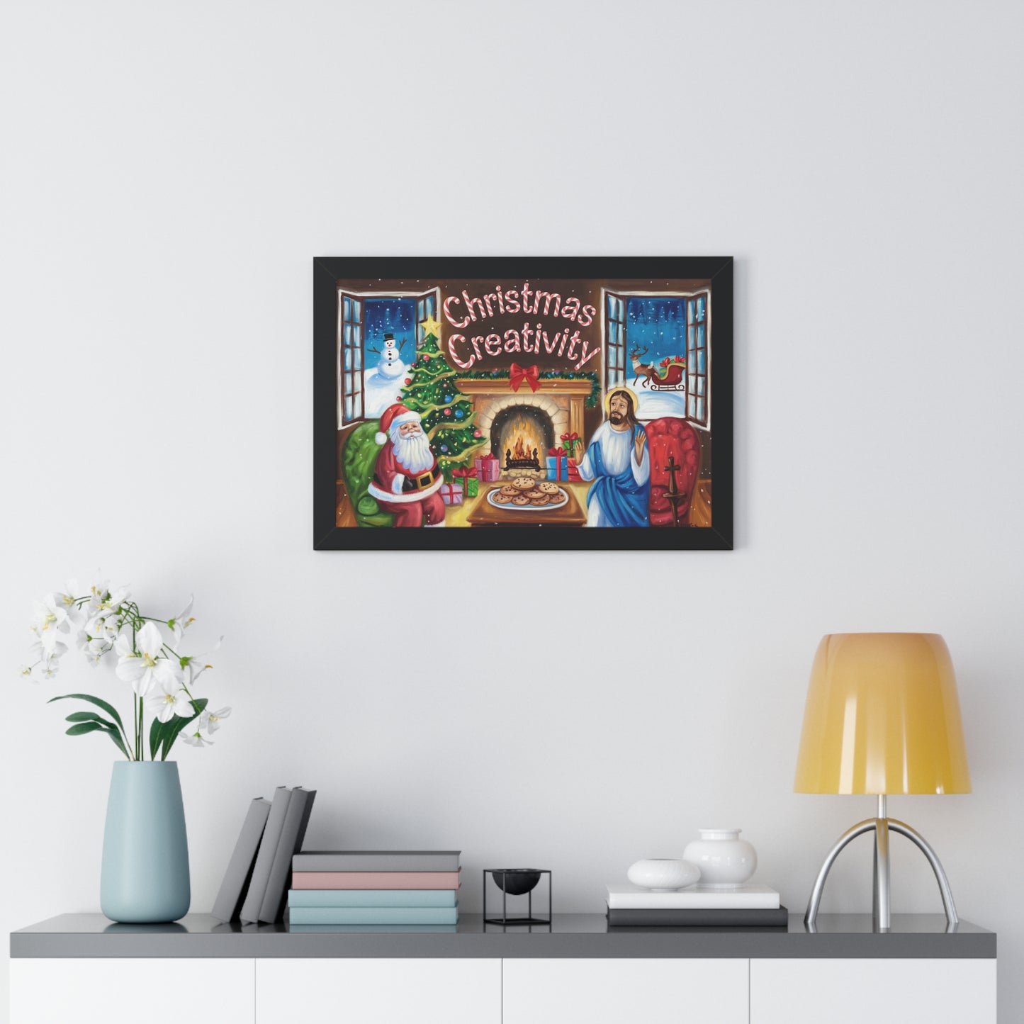 Christmas Creativity Framed Horizontal Poster - Holiday Wall Art for Festive Decor