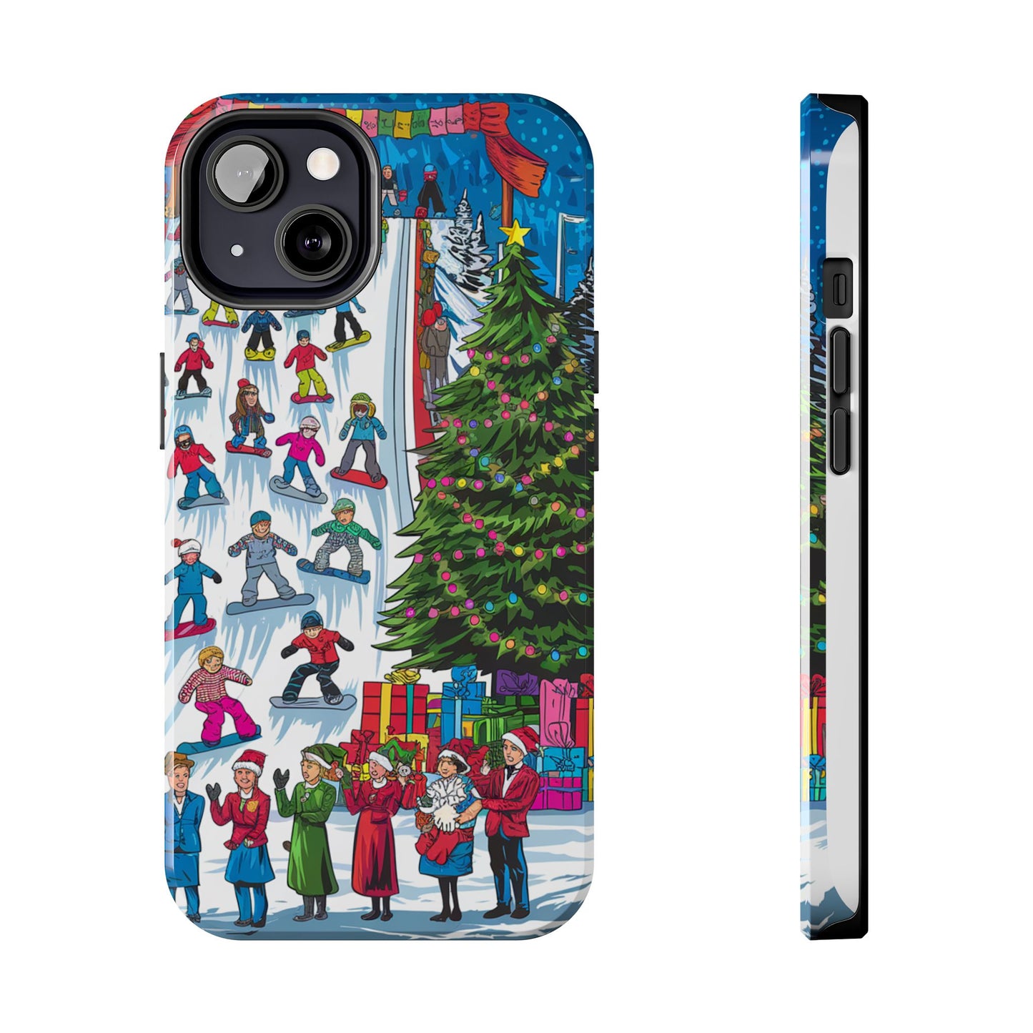 Festive Winter Holiday Tough Phone Cases - Colorful Christmas Design