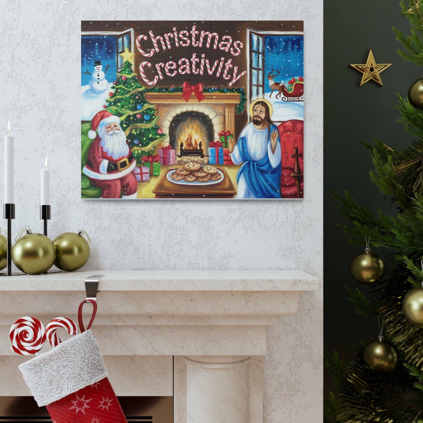 Festive Christmas Canvas Gallery Wrap - 'Christmas Creativity' Decor