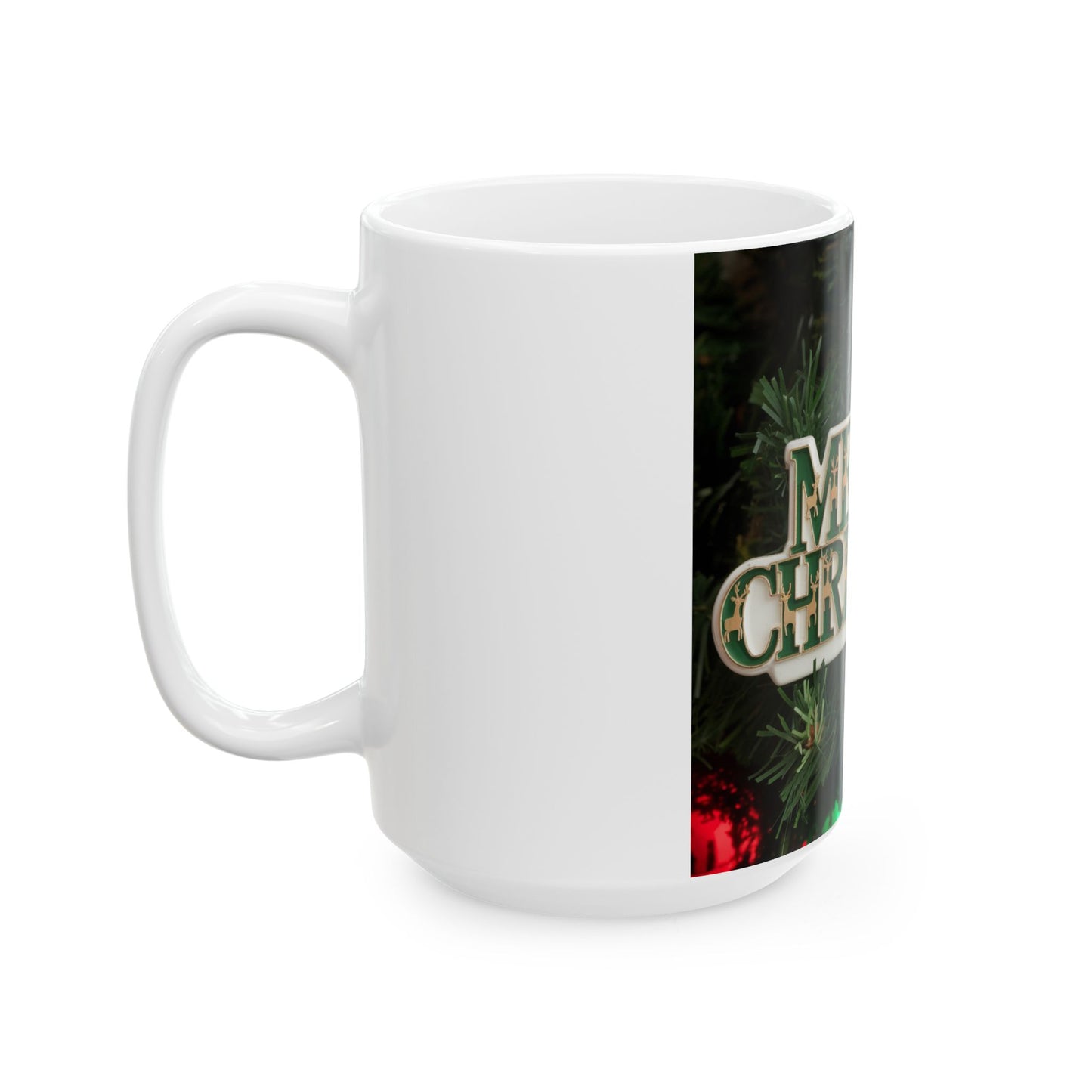 Merry Christmas Ceramic Mug - Festive Holiday Coffee Cup (11oz & 15oz)