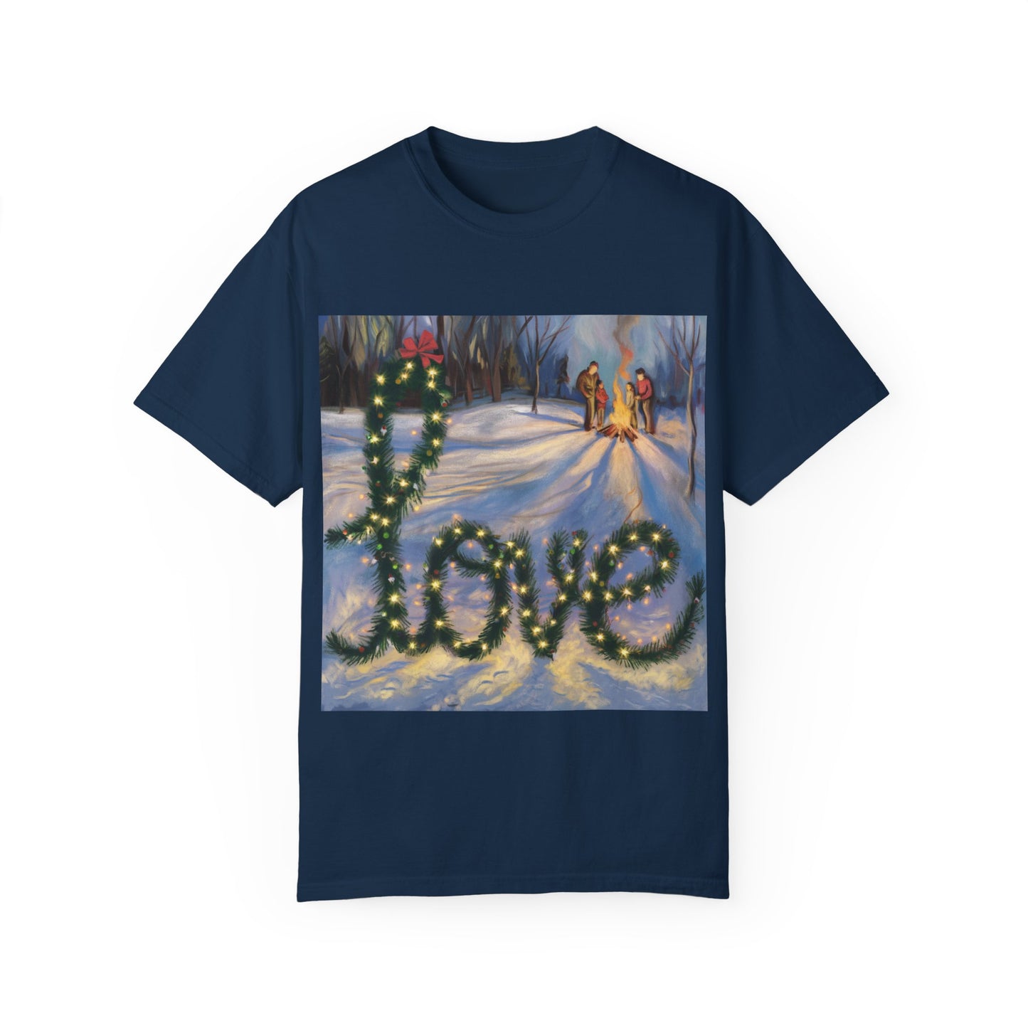 Garment-Dyed T-Shirt with 'Love' Holiday Design