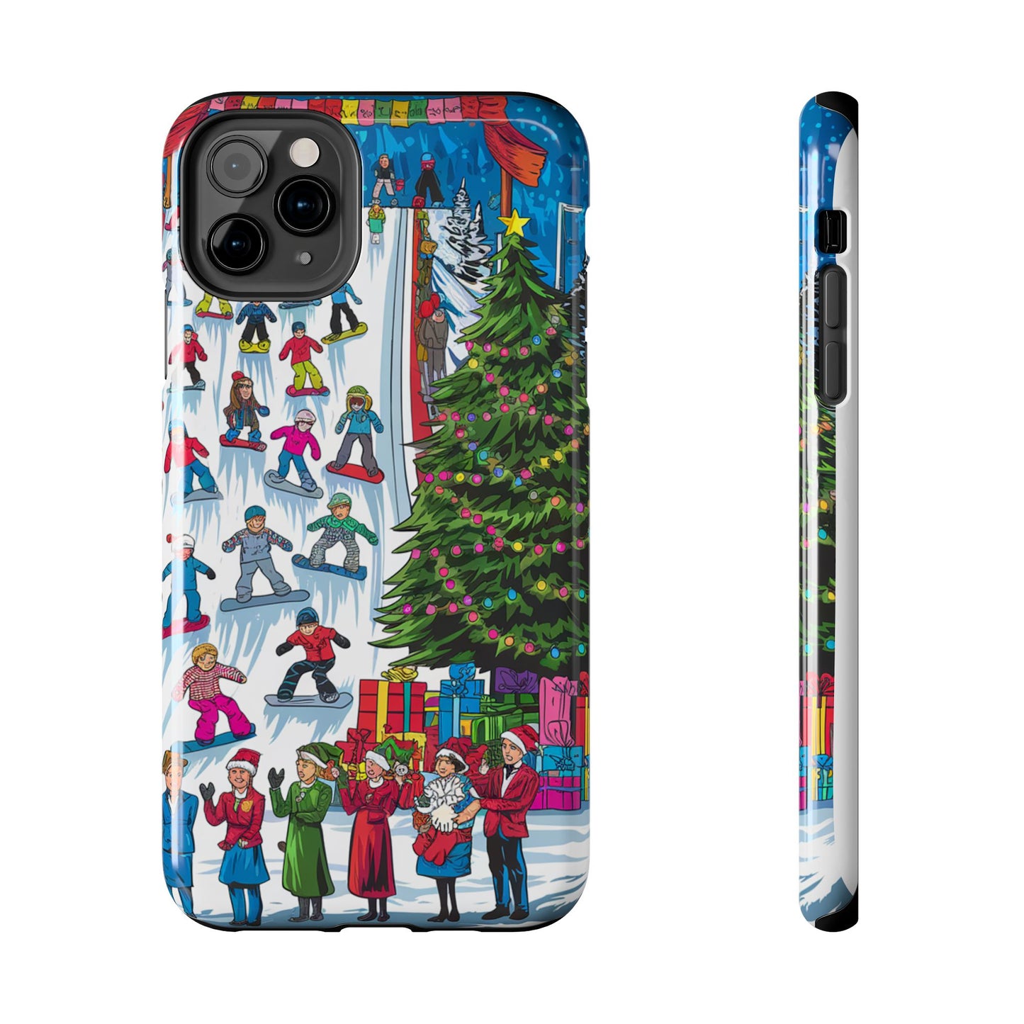 Festive Winter Holiday Tough Phone Cases - Colorful Christmas Design