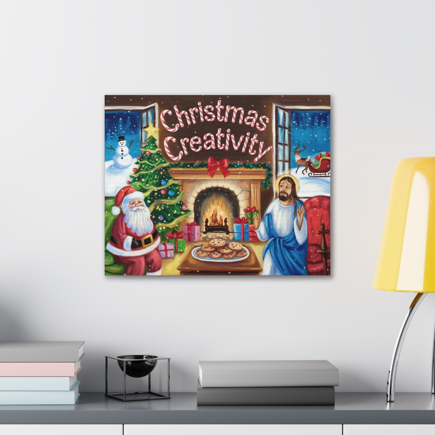 Festive Christmas Canvas Gallery Wrap - 'Christmas Creativity' Decor