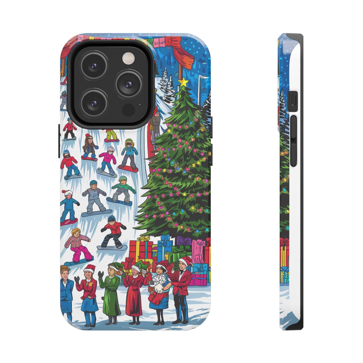 Festive Winter Holiday Tough Phone Cases - Colorful Christmas Design