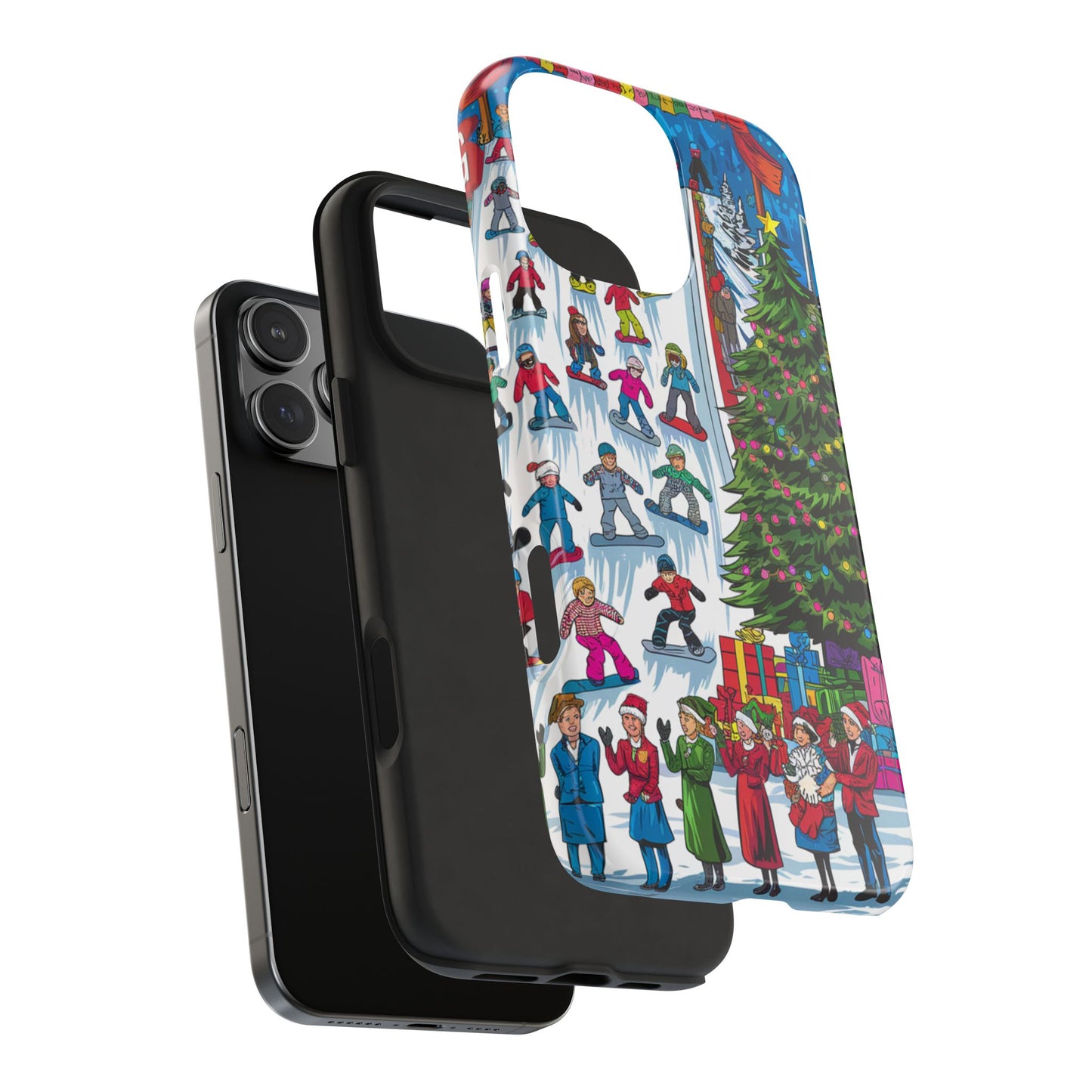 Festive Winter Holiday Tough Phone Cases - Colorful Christmas Design