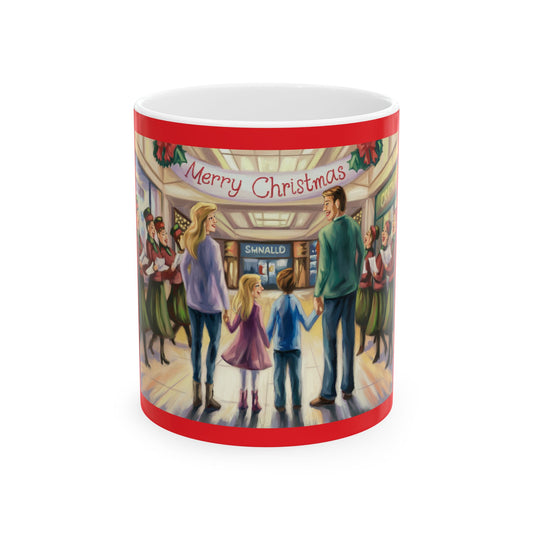 Christmas Family Celebration Ceramic Mug - Festive 11oz & 15oz Holiday Drinkware