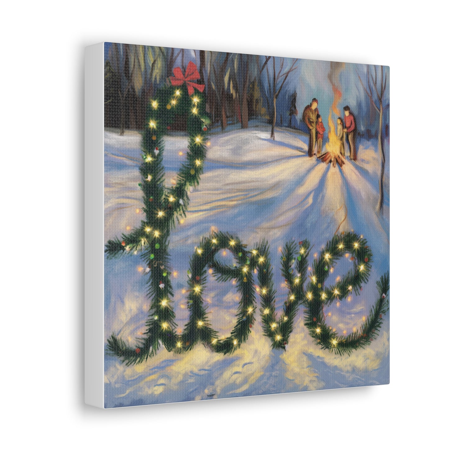 Holiday Canvas Gallery Wrap: 'Love' Winter Scene Art