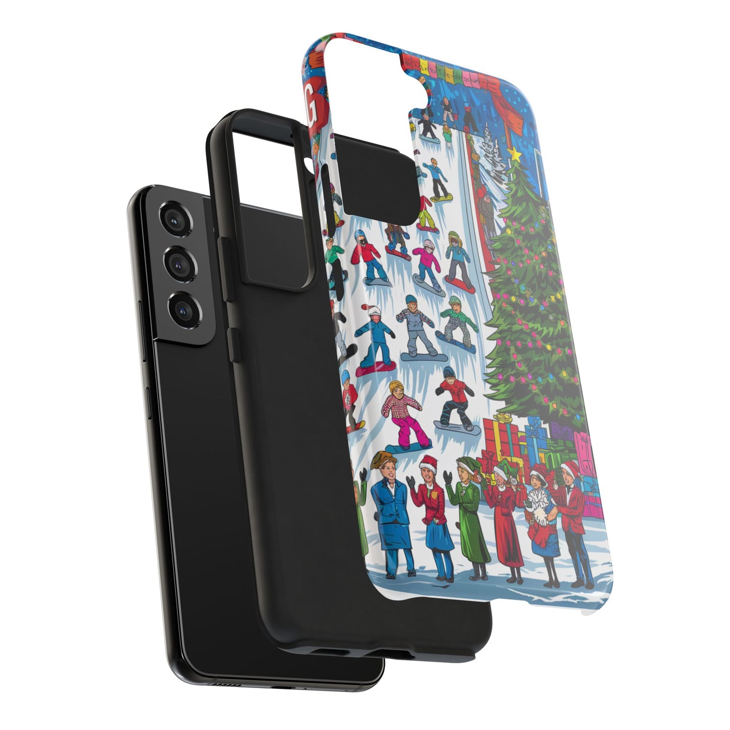 Festive Winter Holiday Tough Phone Cases - Colorful Christmas Design