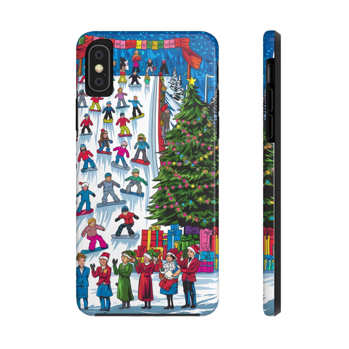 Festive Winter Holiday Tough Phone Cases - Colorful Christmas Design