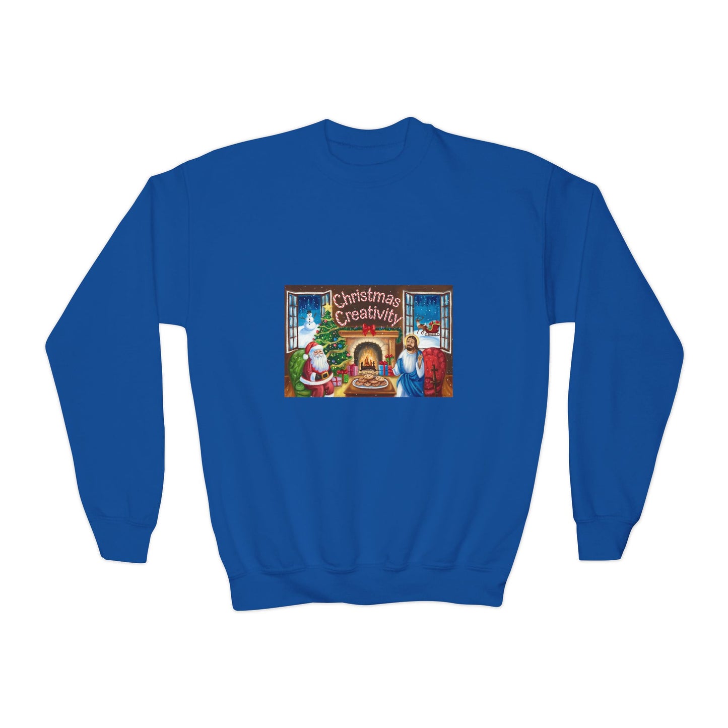 Youth Crewneck Sweatshirt - "Christmas Creativity" Cozy Holiday Sweatshirt