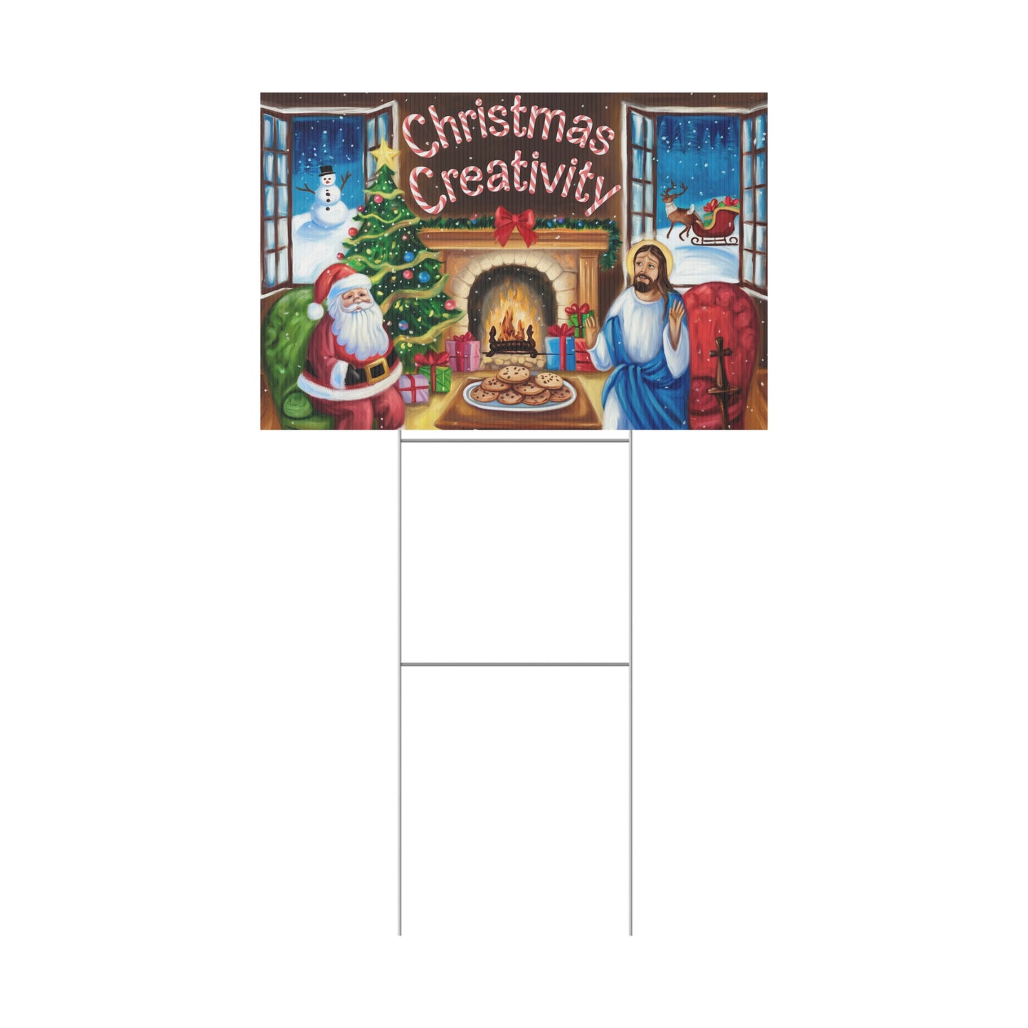 Christmas Creativity Yard Sign - Festive Holiday Decor for Joyful Celebrations