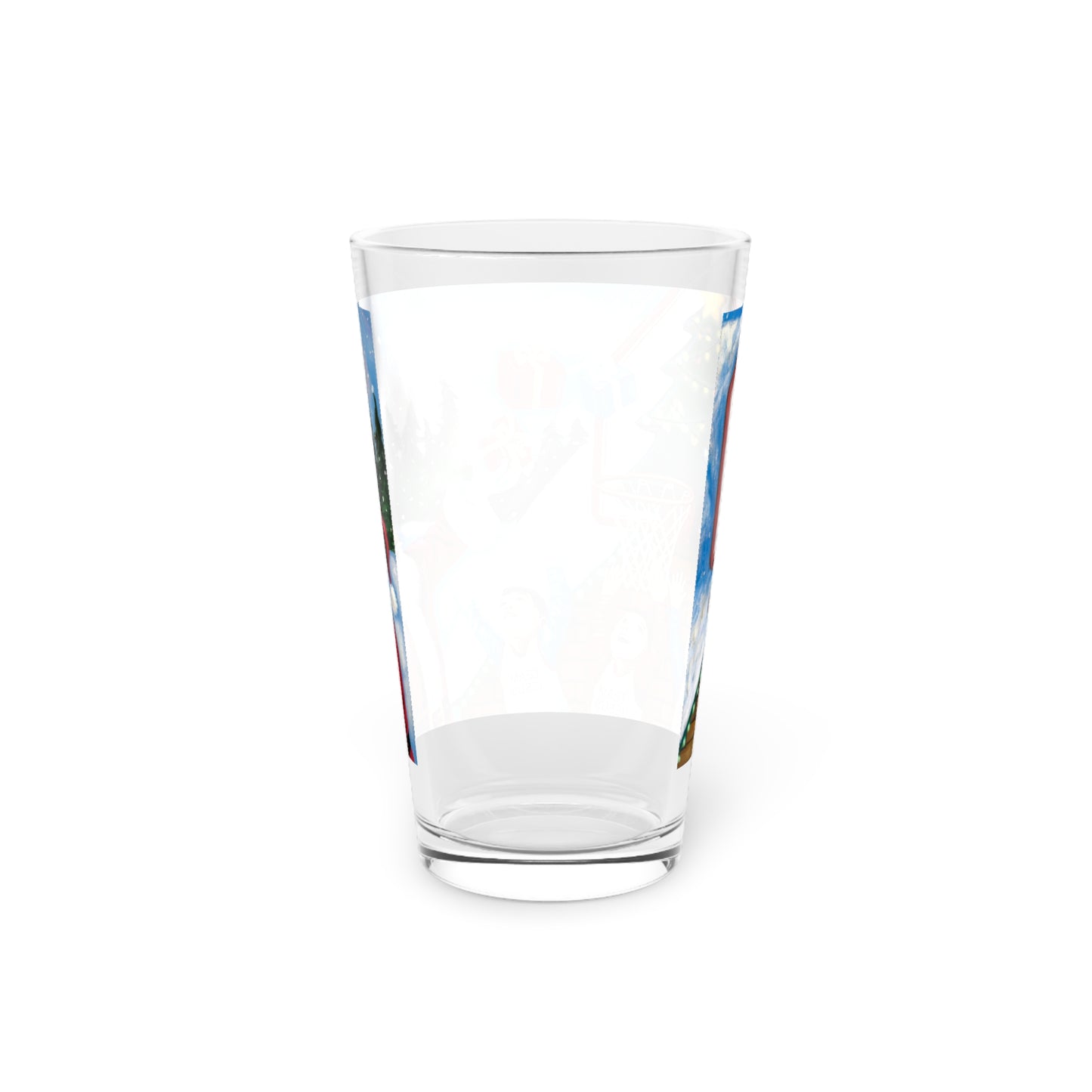 Festive Basketball Pint Glass - 16oz - Perfect for Holiday Gatherings