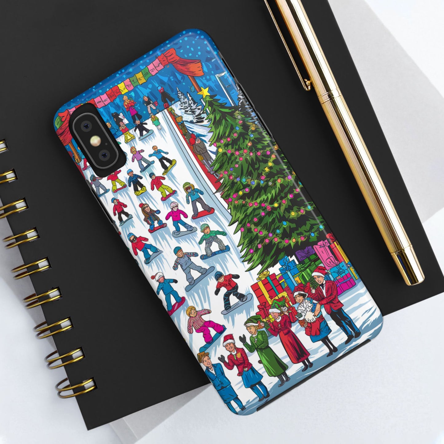 Festive Winter Holiday Tough Phone Cases - Colorful Christmas Design