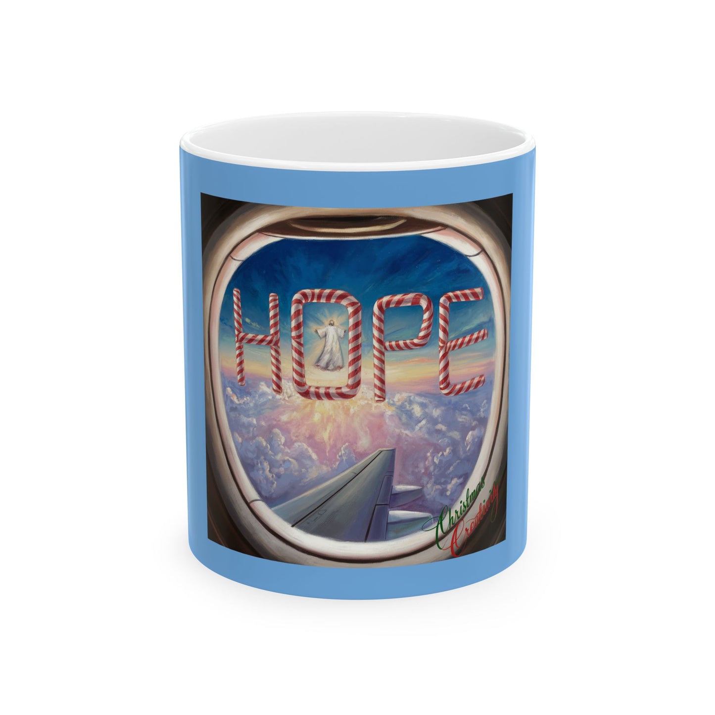 Inspirational Ceramic Mug - "HOPE" Design for Cozy Moments/ Aviator/Pilot/Plane Lover Christmas Gift