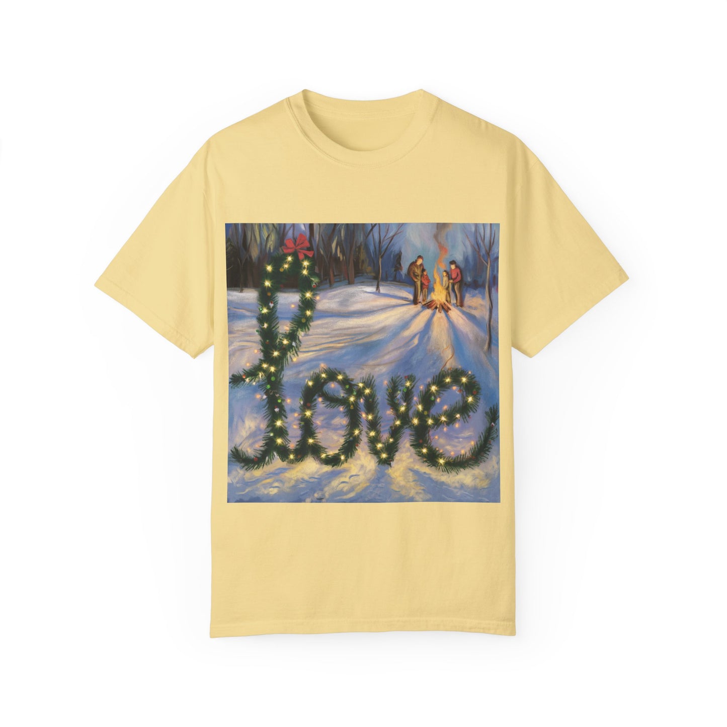 Garment-Dyed T-Shirt with 'Love' Holiday Design