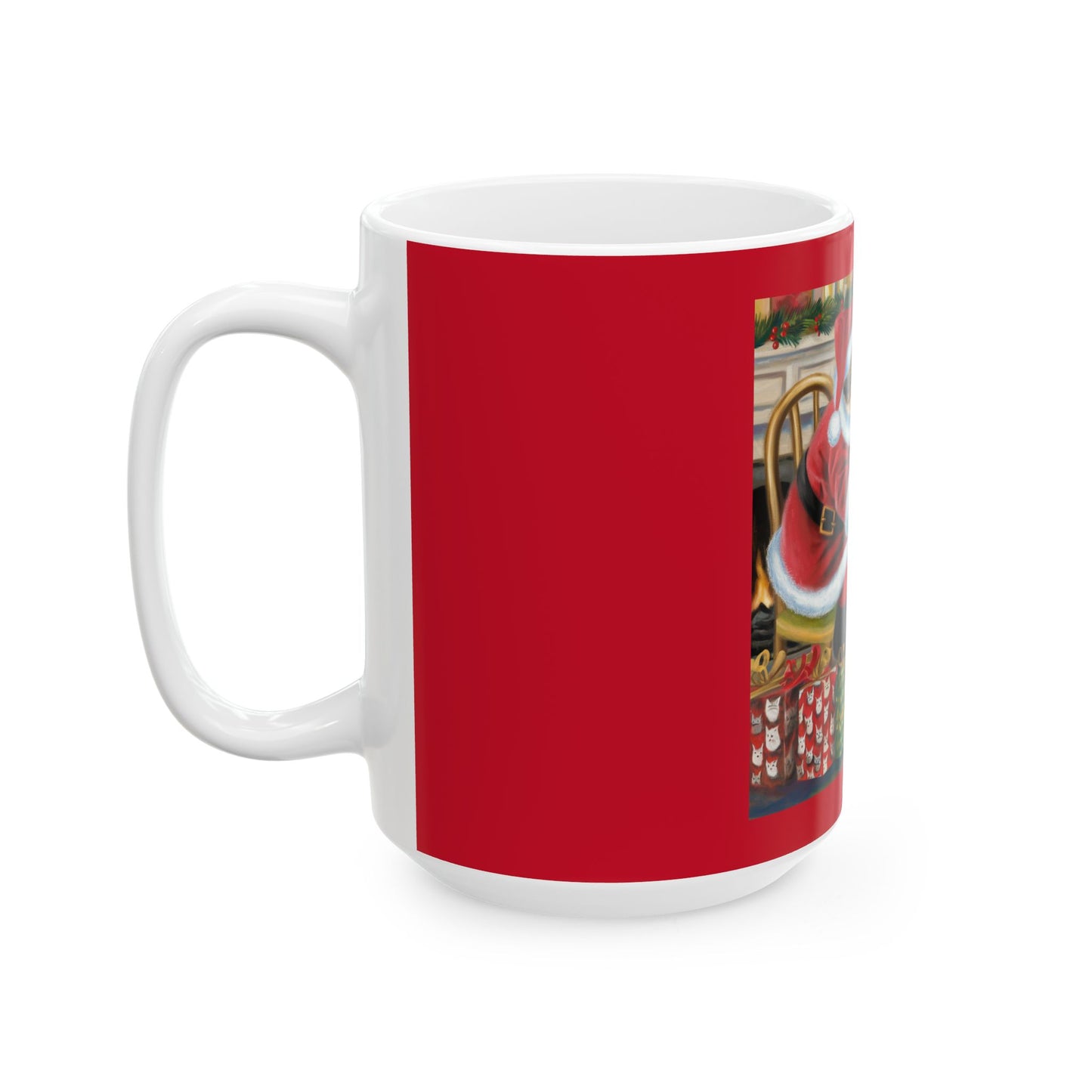 Festive Cat Christmas Mug - Cute Holiday Gift for Cat Lovers/ Cat Santa