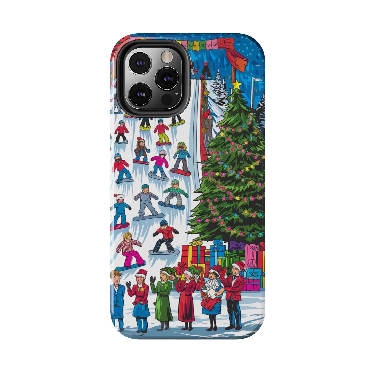 Festive Winter Holiday Tough Phone Cases - Colorful Christmas Design