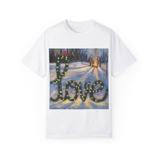 Garment-Dyed T-Shirt with 'Love' Holiday Design