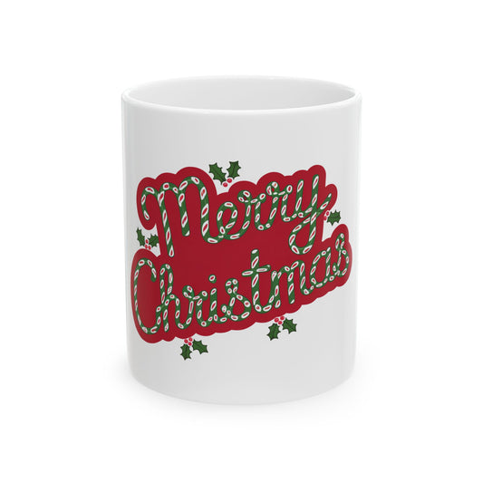 Merry Christmas Ceramic Mug - Festive 11oz & 15oz Coffee Cup