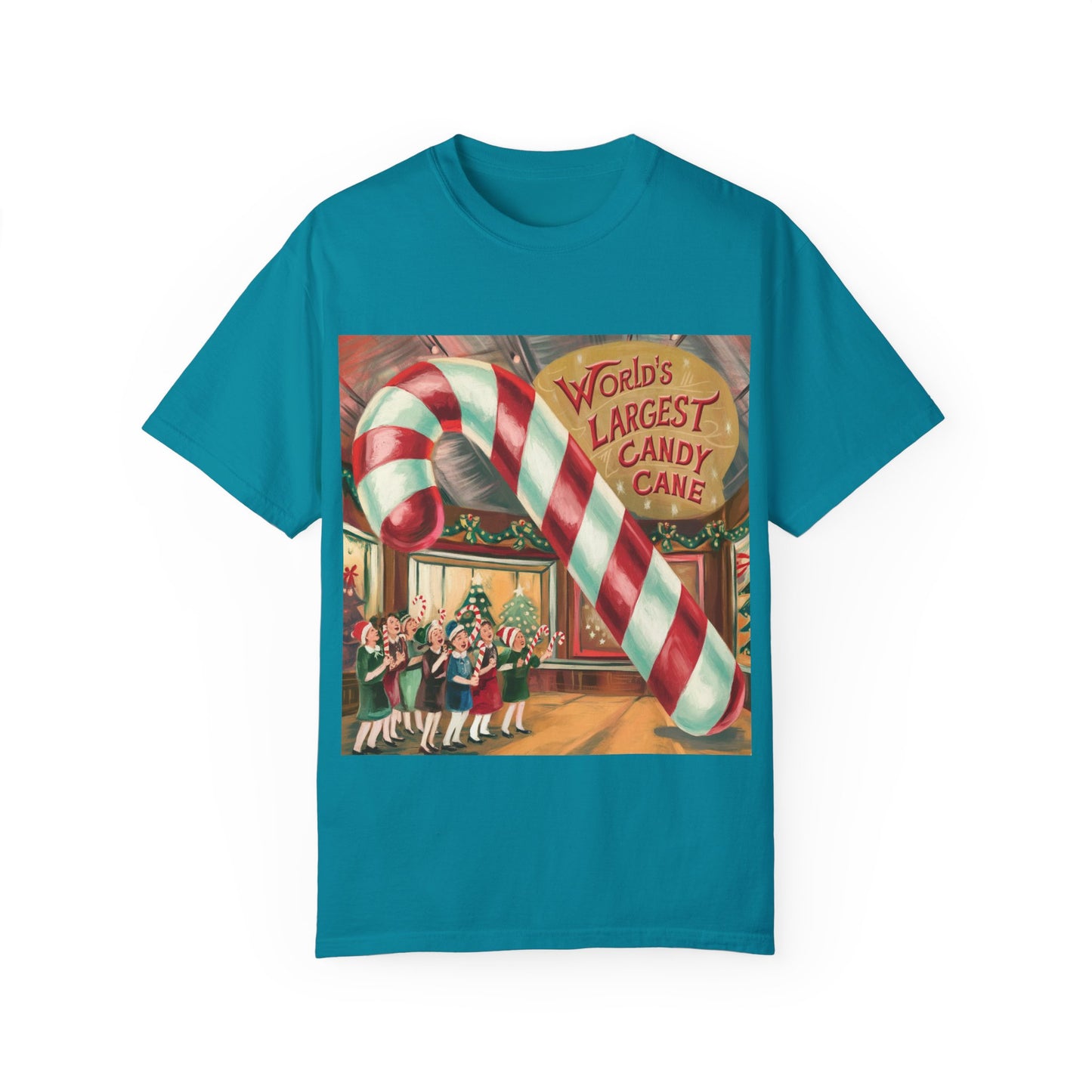 World's Largest Candy Cane Unisex Garment-Dyed T-Shirt