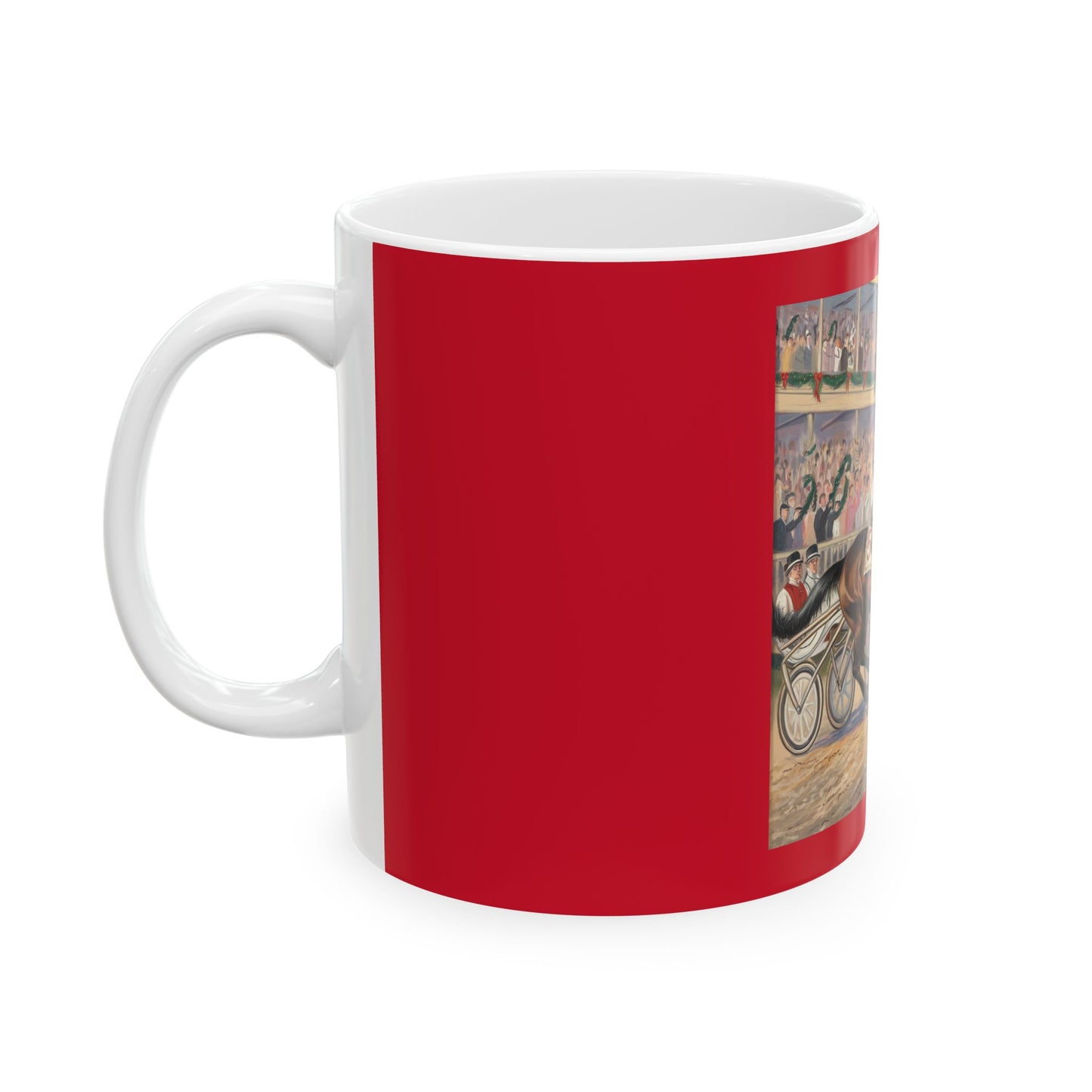 Festive Horse Racing Ceramic Mug - Perfect for Holiday Cheer & Gift Giving