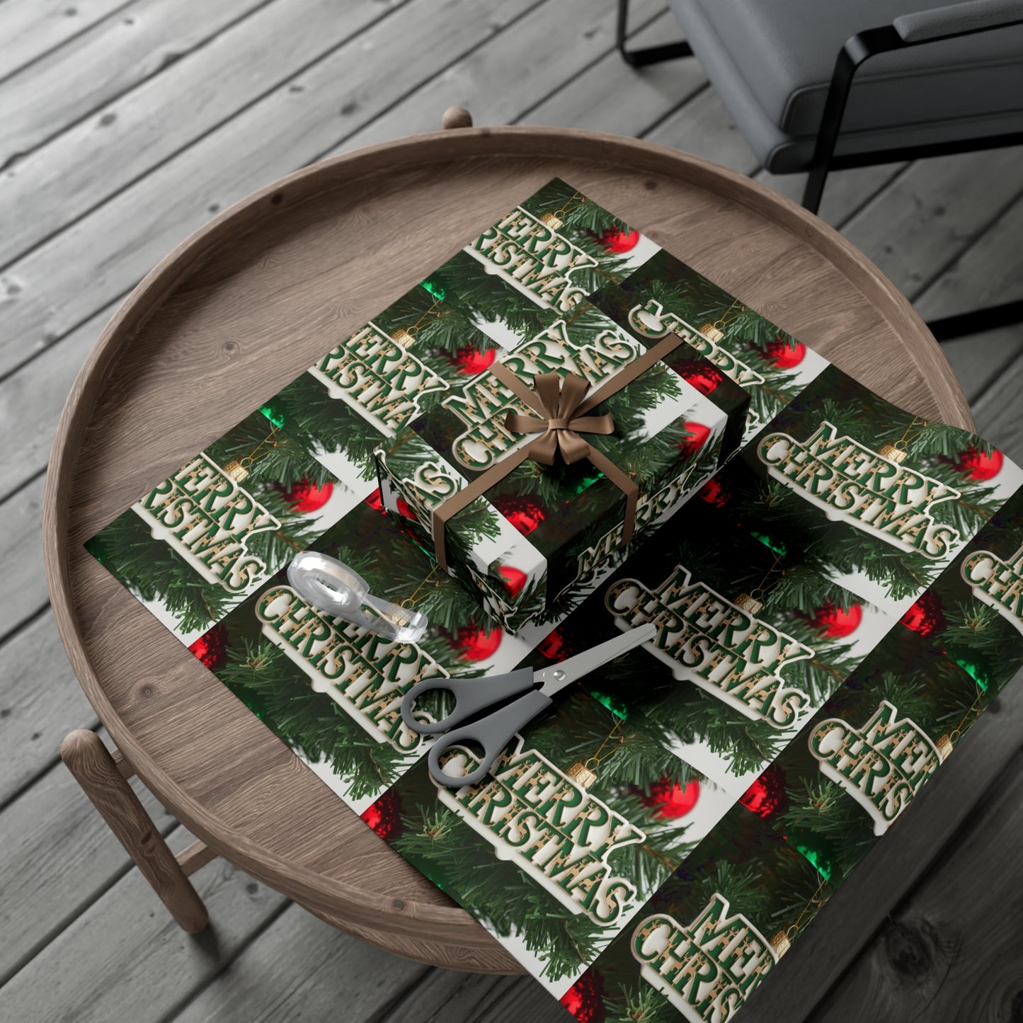 Festive Merry Christmas Gift Wrap Paper