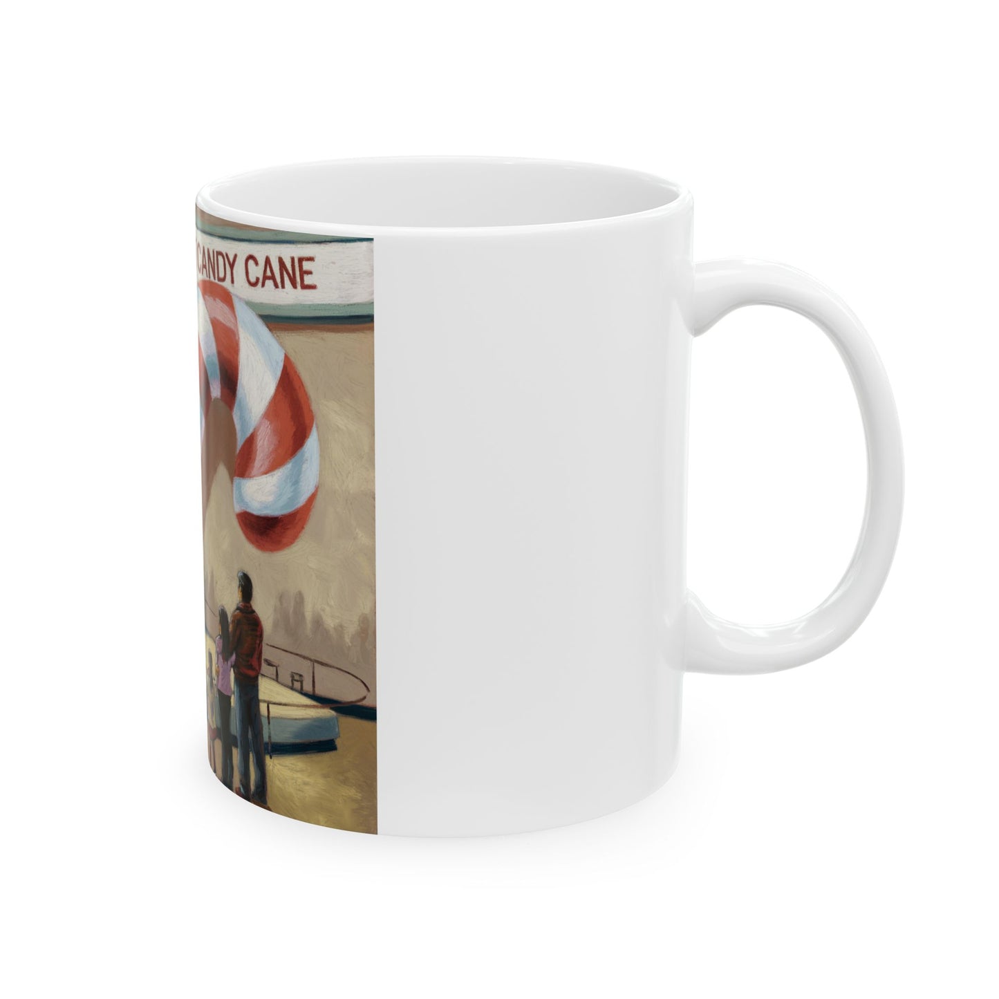 World's Largest Candy Cane Ceramic Mug - Festive Holiday Gift for Hot Beverages