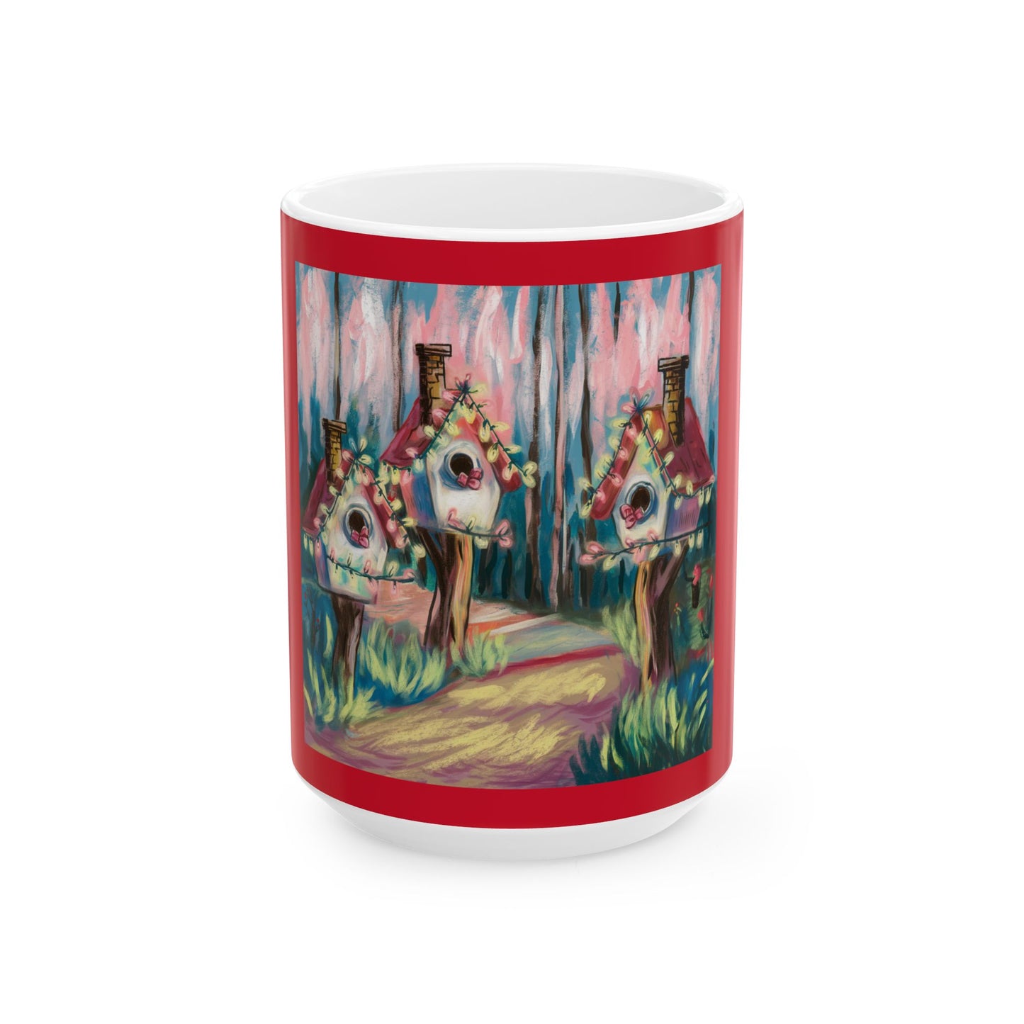 Festive Creative Christmas Birdhouse Ceramic Mug - 11oz & 15oz