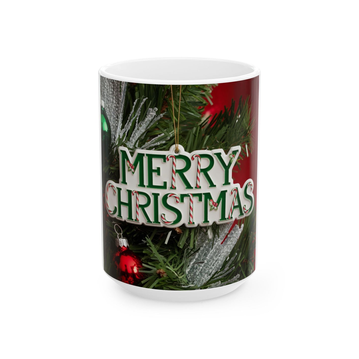 Merry Christmas Ceramic Mug - Festive Holiday Drinkware (11oz, 15oz)