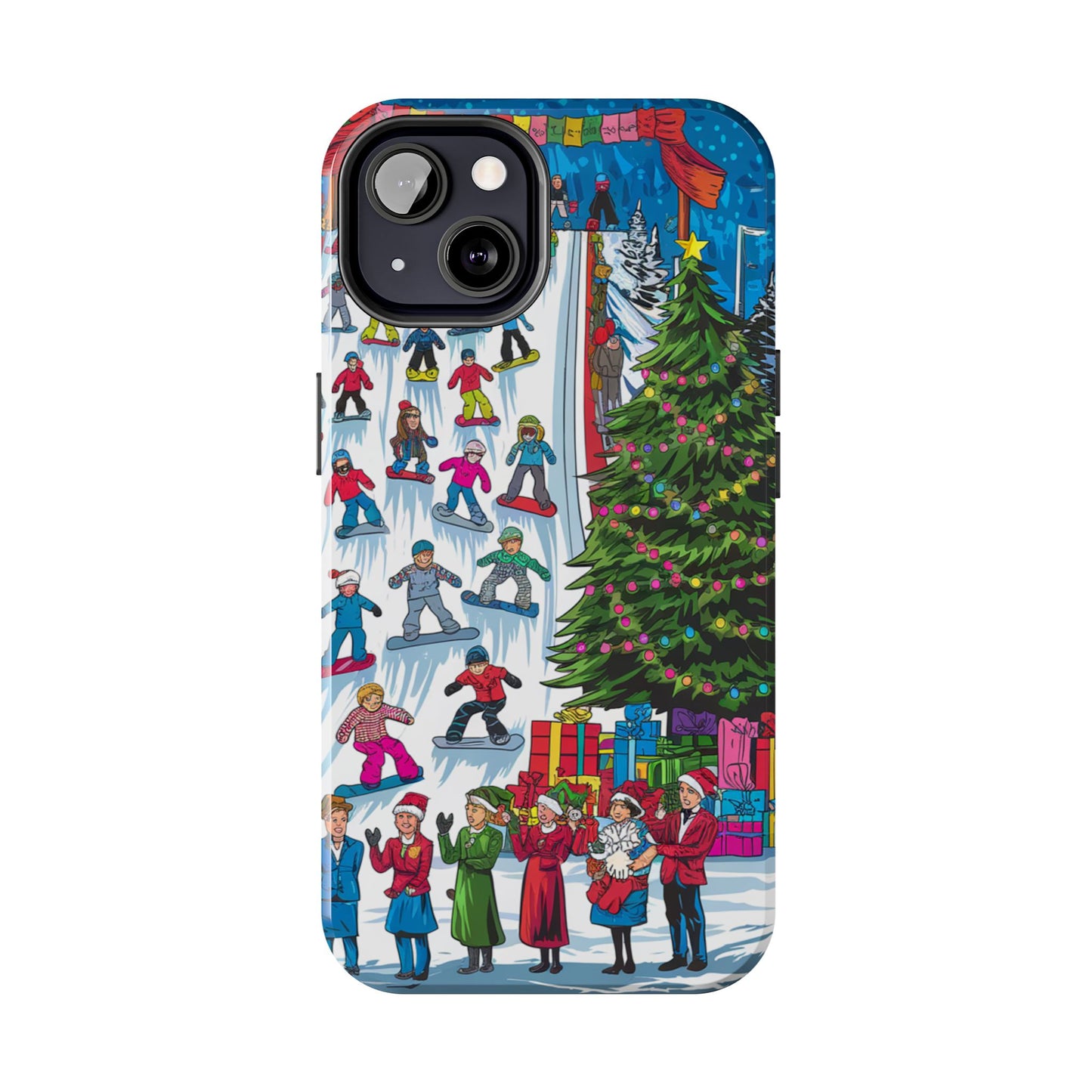 Festive Winter Holiday Tough Phone Cases - Colorful Christmas Design