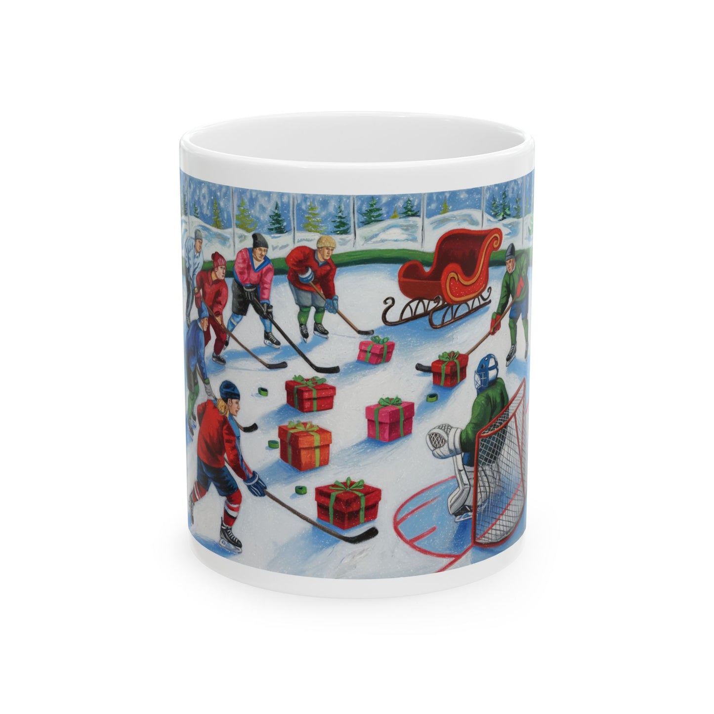 Vintage Holiday Hockey Ceramic Mug - 11oz & 15oz