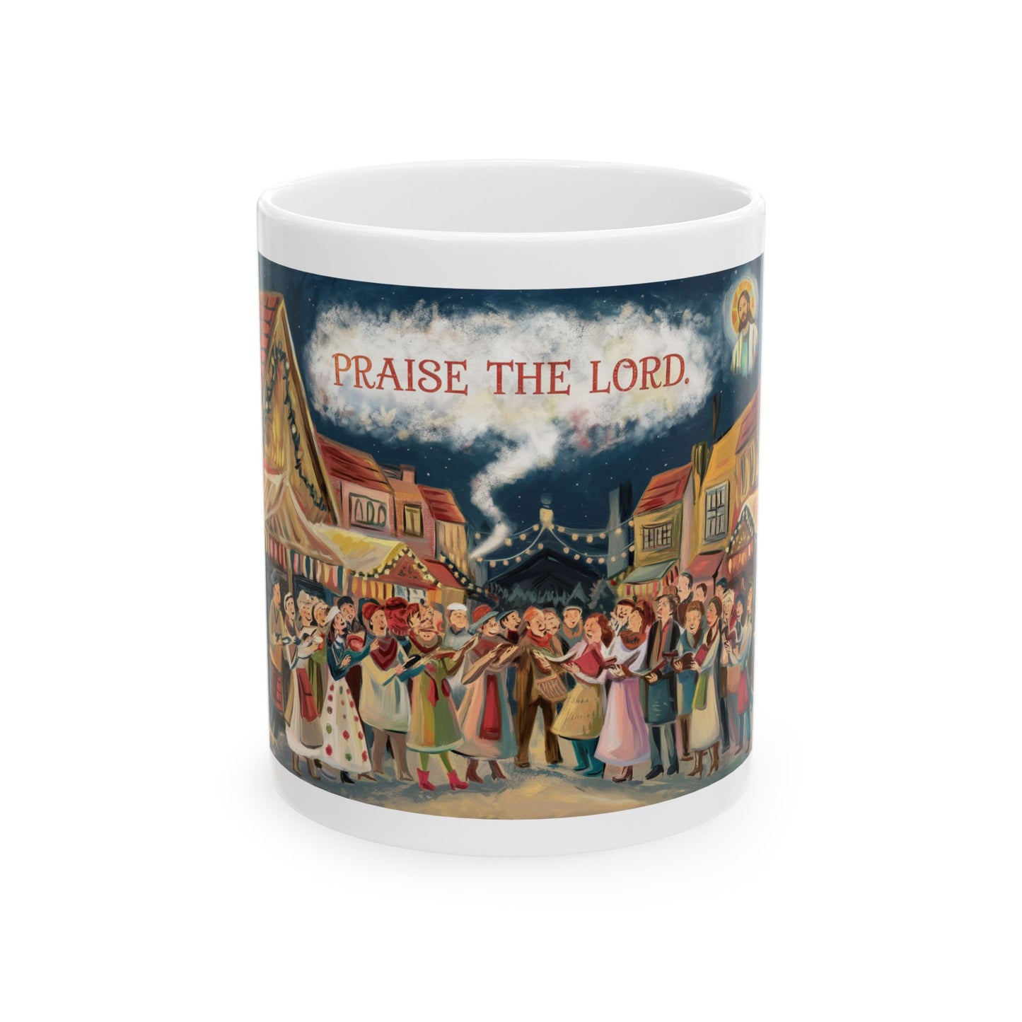 Praise the Lord Ceramic Mug - Festive 11oz & 15oz Coffee Cup for Celebration of Christmas and Daily Praise