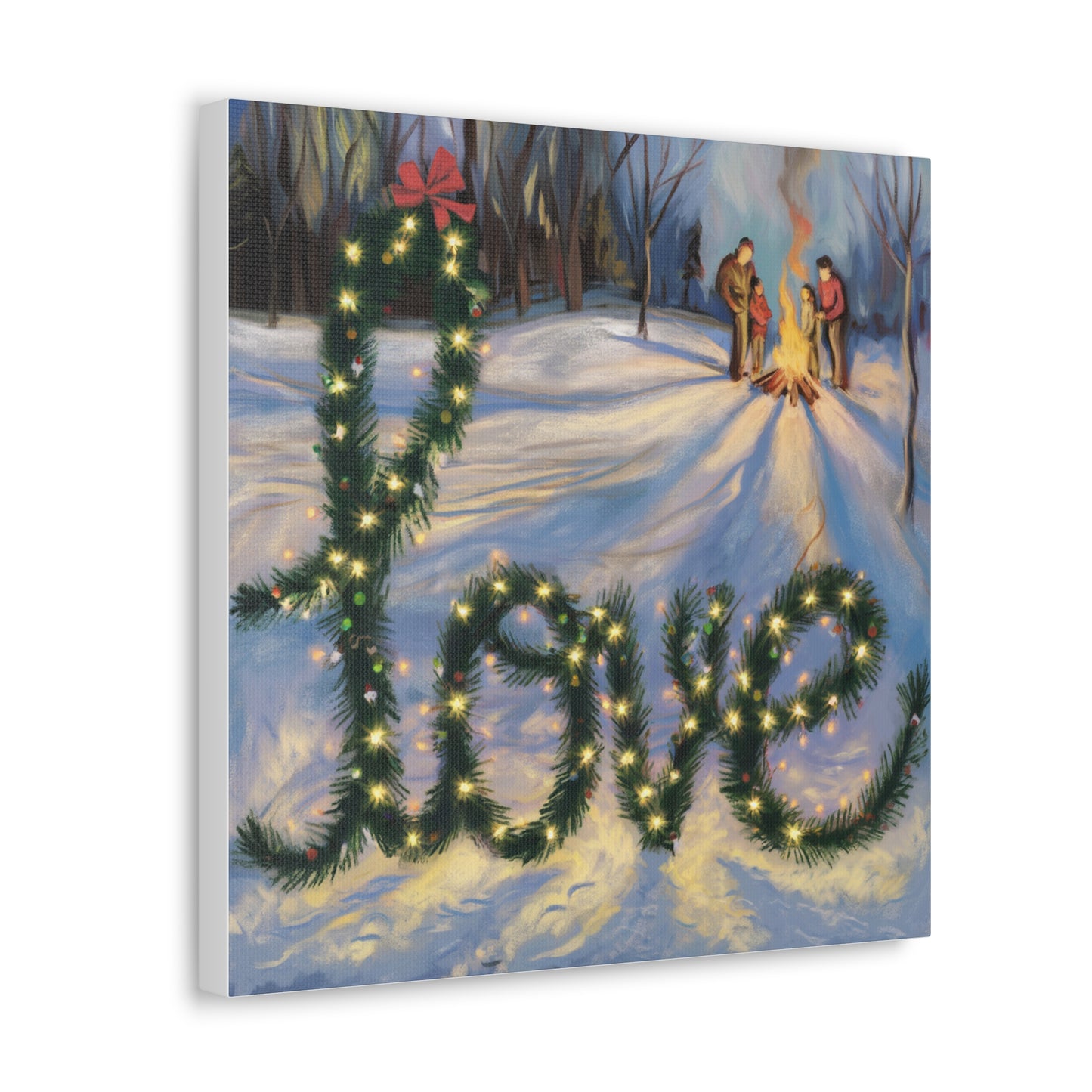 Holiday Canvas Gallery Wrap: 'Love' Winter Scene Art