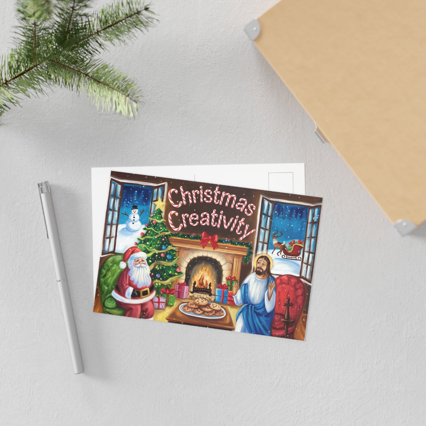 Christmas Creativity Fine Art Postcards - Festive Holiday Greetings