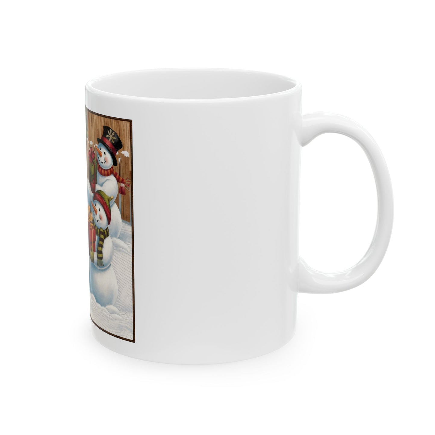 Festive Snowman Ceramic Mug for Holiday Cheer (11oz, 15oz)