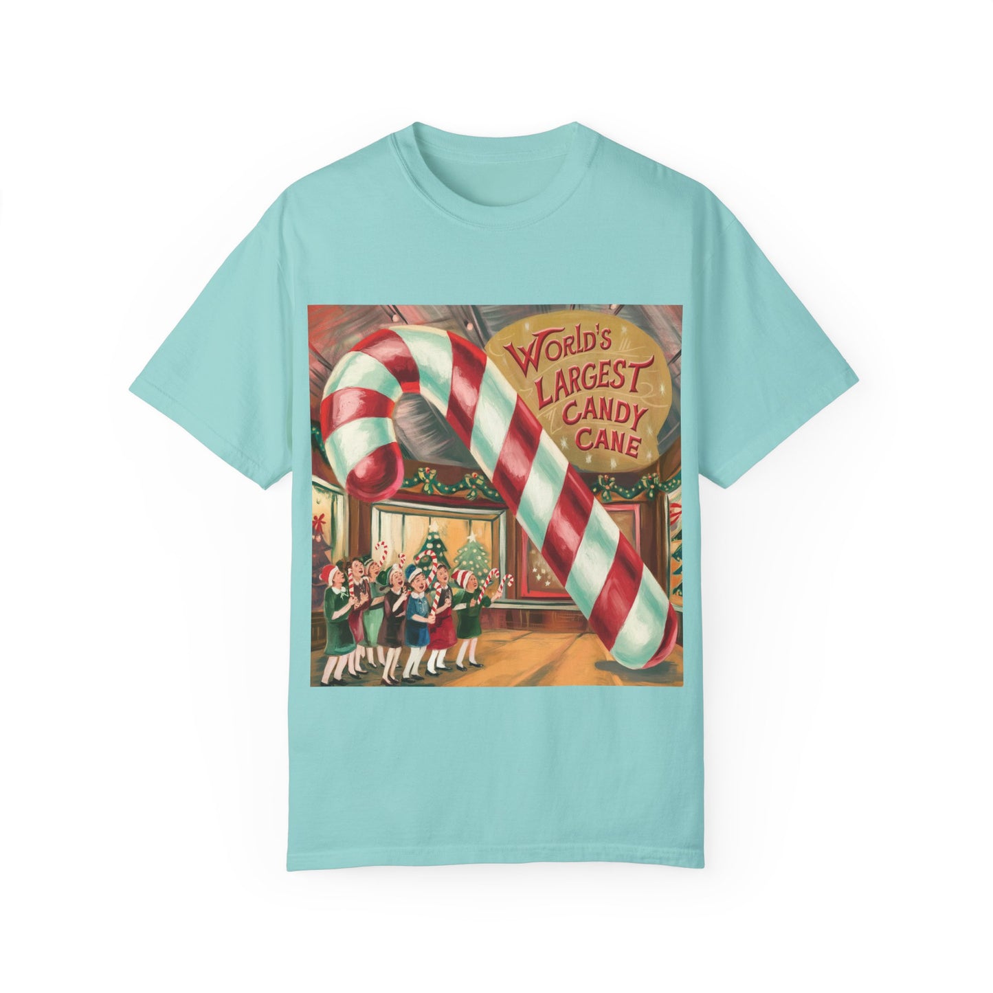 World's Largest Candy Cane Unisex Garment-Dyed T-Shirt