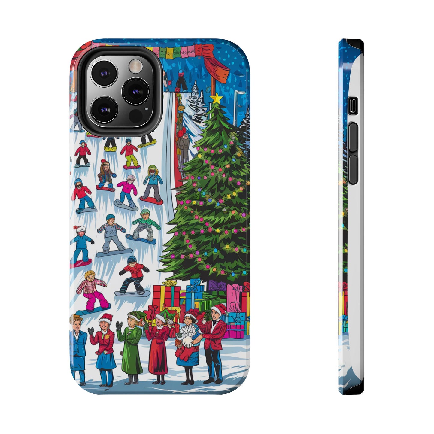 Festive Winter Holiday Tough Phone Cases - Colorful Christmas Design