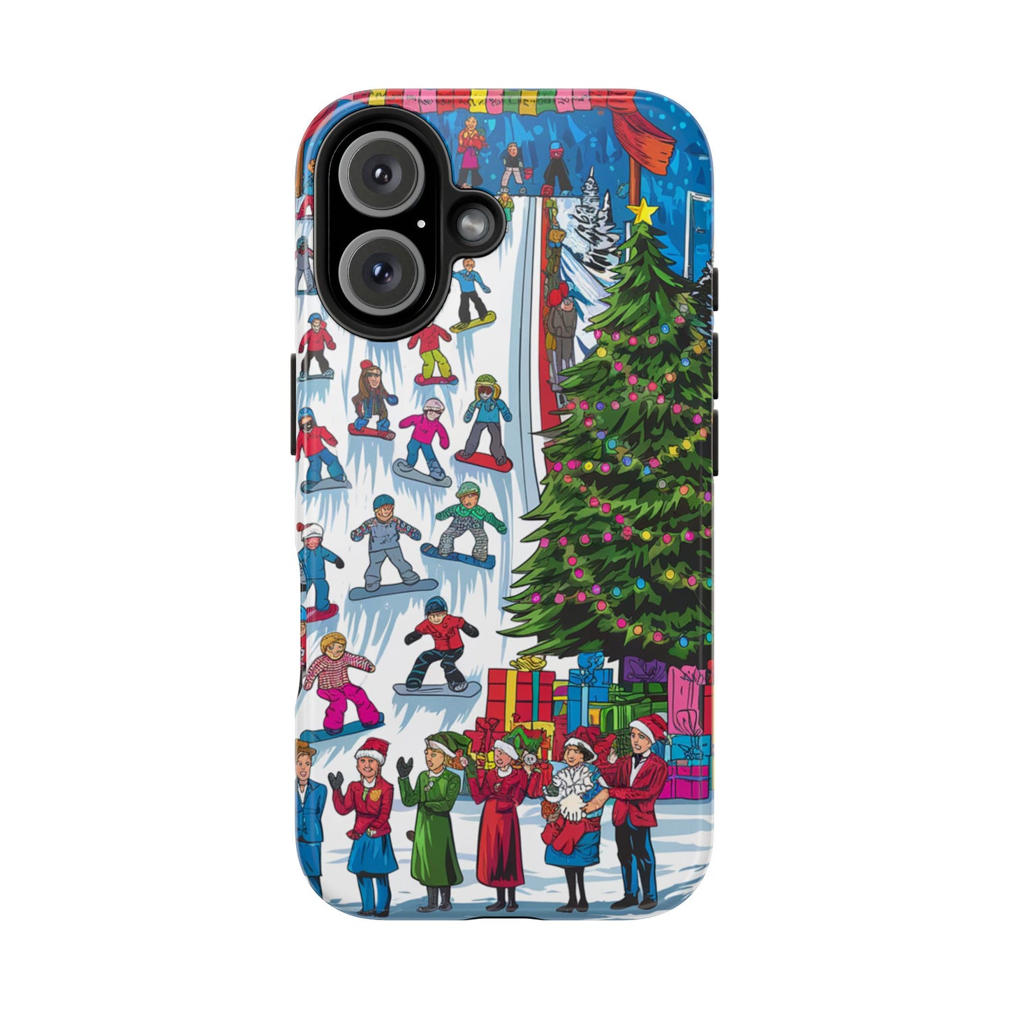 Festive Winter Holiday Tough Phone Cases - Colorful Christmas Design